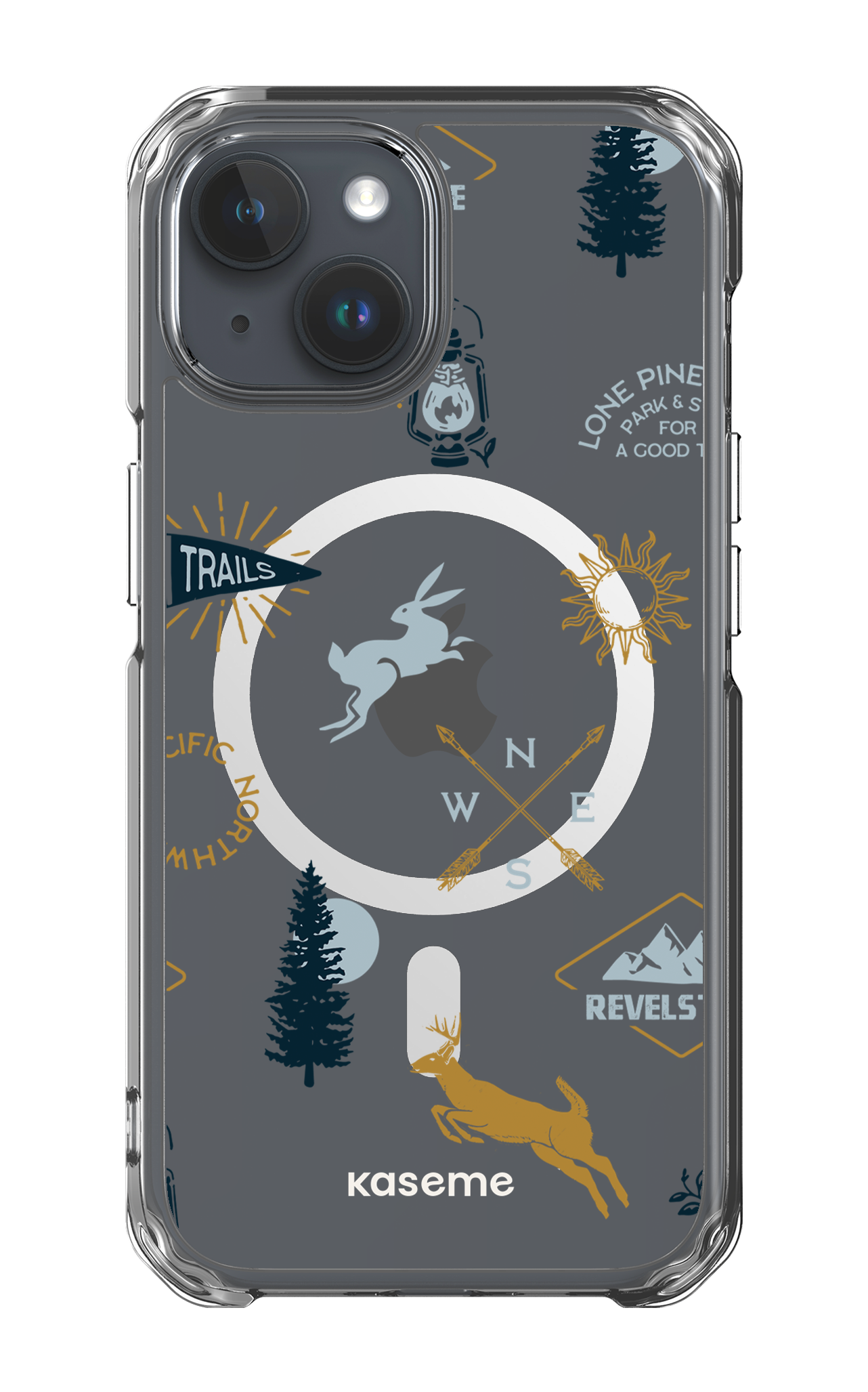 iPhone 15 Clear Case - Magsafe Revelstoke white clear case -