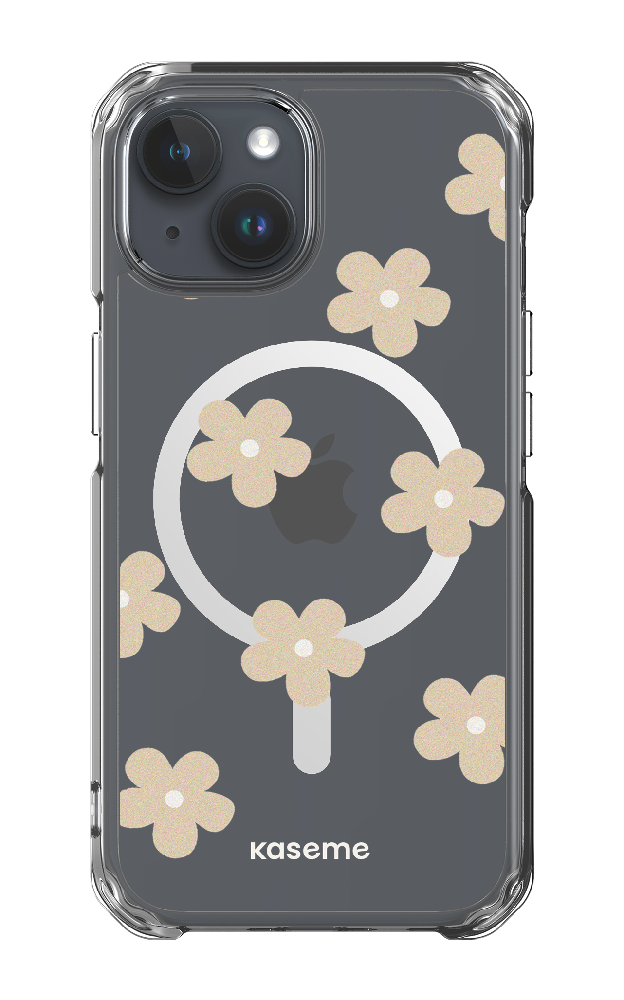 iPhone 15 Clear Case - Magsafe Woodstock Beige Clear Case -