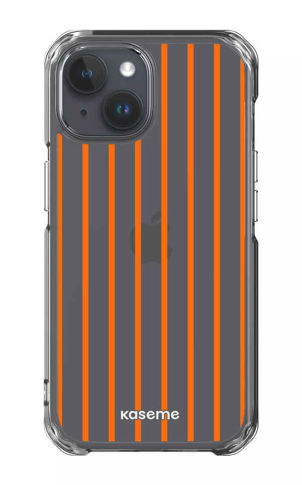 iPhone 15 Clear Case Dolce Striscia Orange Clear Case -