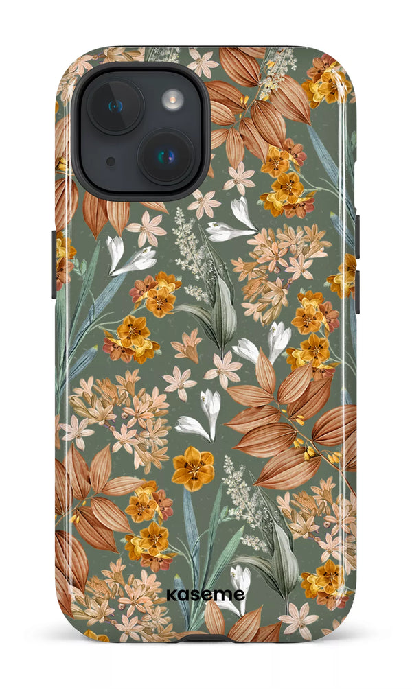 iPhone 15 MagSafe - Impact Case Autumn Leaves Green -