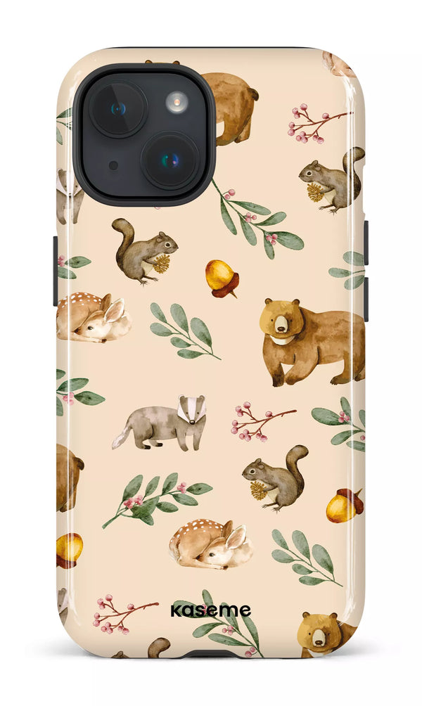 iPhone 15 MagSafe - Impact Case Furry Forest Beige -