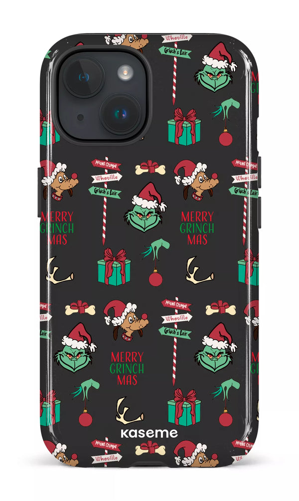 iPhone 15 MagSafe - Impact Case Grinchmas black -