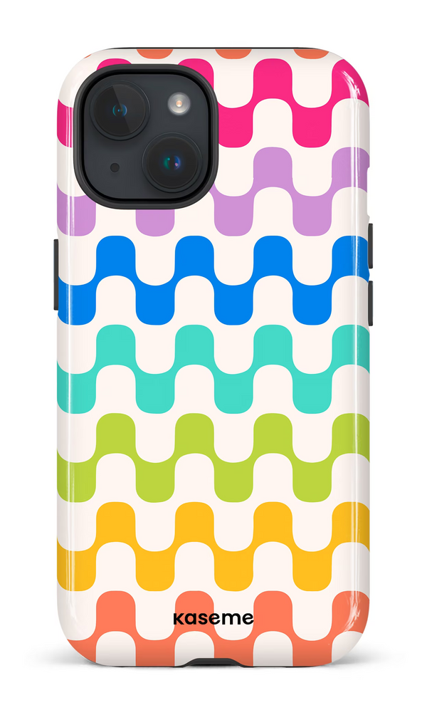 iPhone 15 MagSafe - Impact Case Hippy Rainbow -