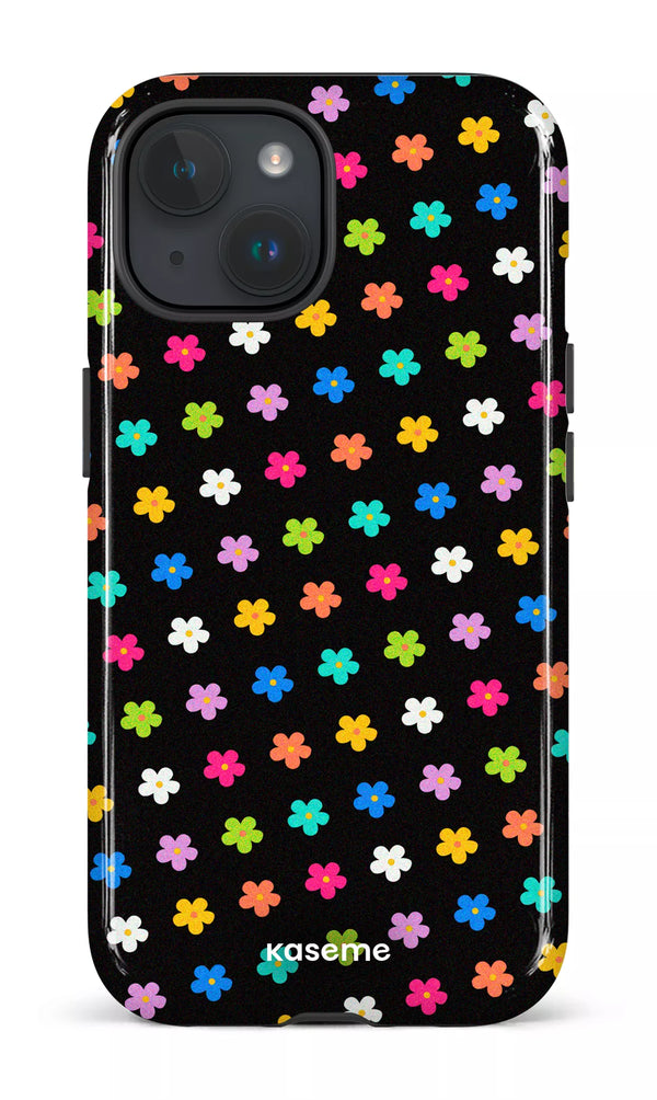 iPhone 15 MagSafe - Impact Case Joyful Flowers Black -
