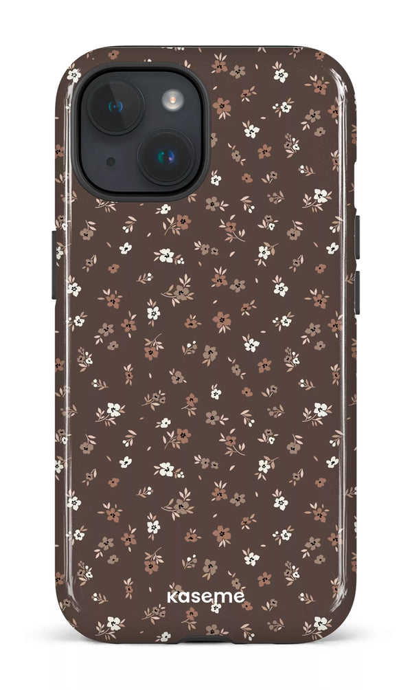 iPhone 15 MagSafe - Impact Case Porcelain blossom Mocha -