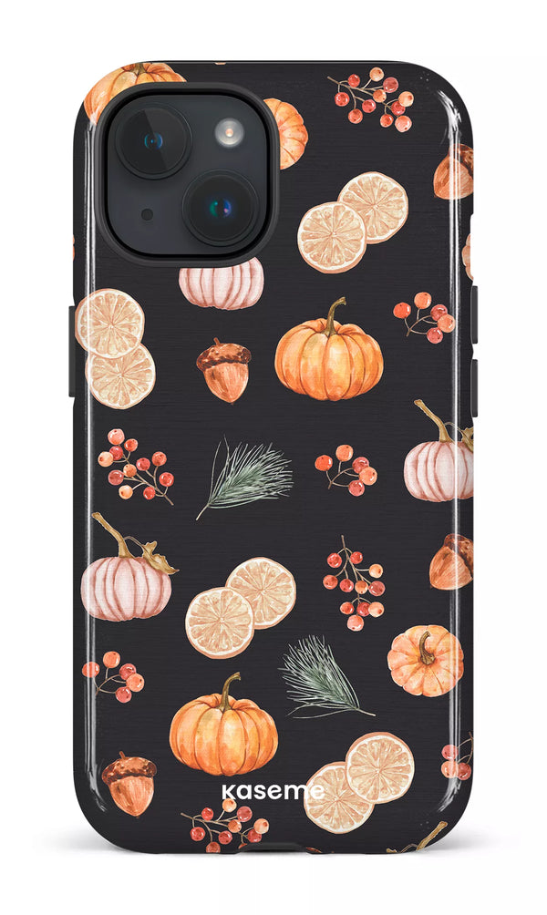 iPhone 15 MagSafe - Impact Case Pumpkin Garden Black -