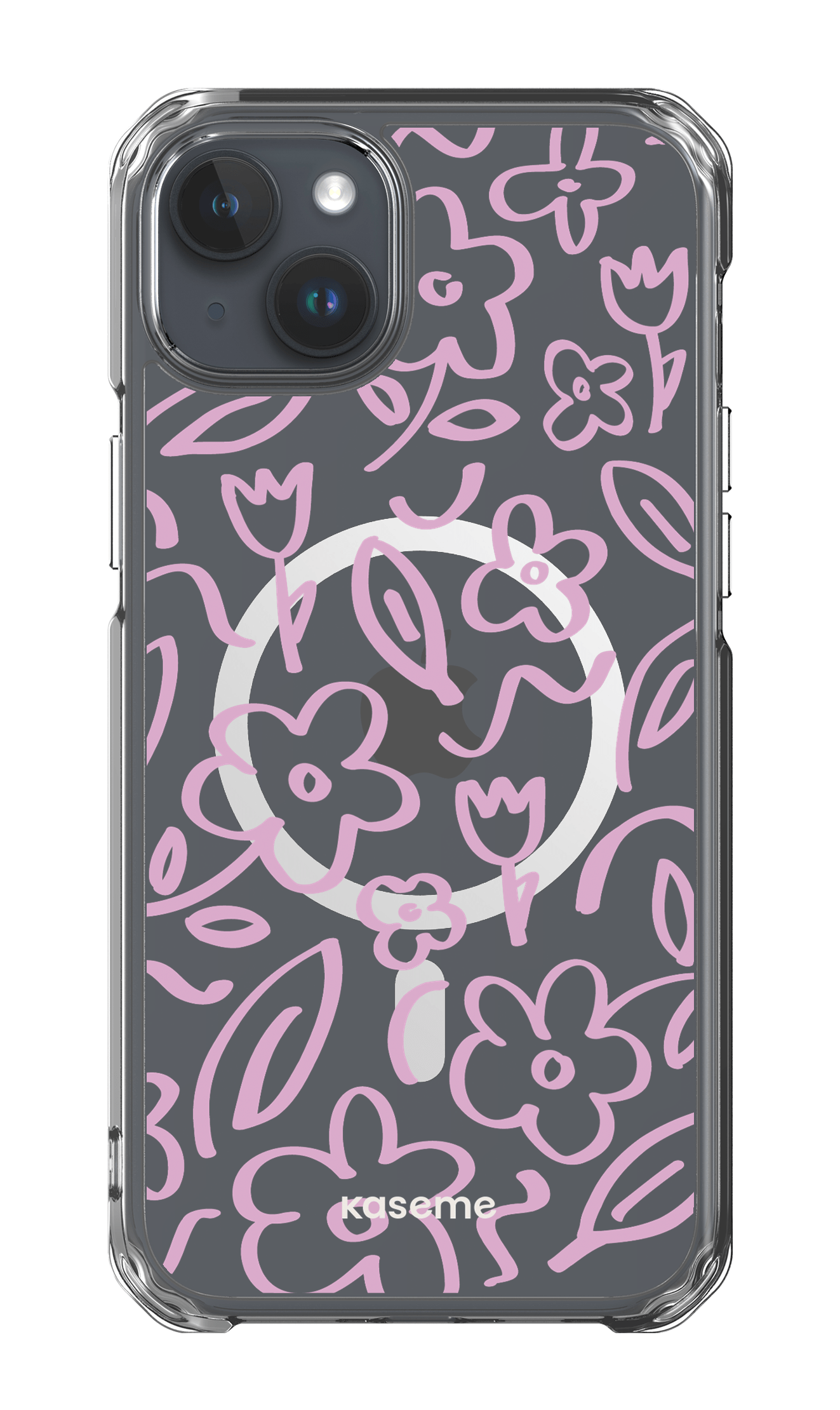 iPhone 15 Plus Clear Case - Magsafe Brooklyn pink clear case -