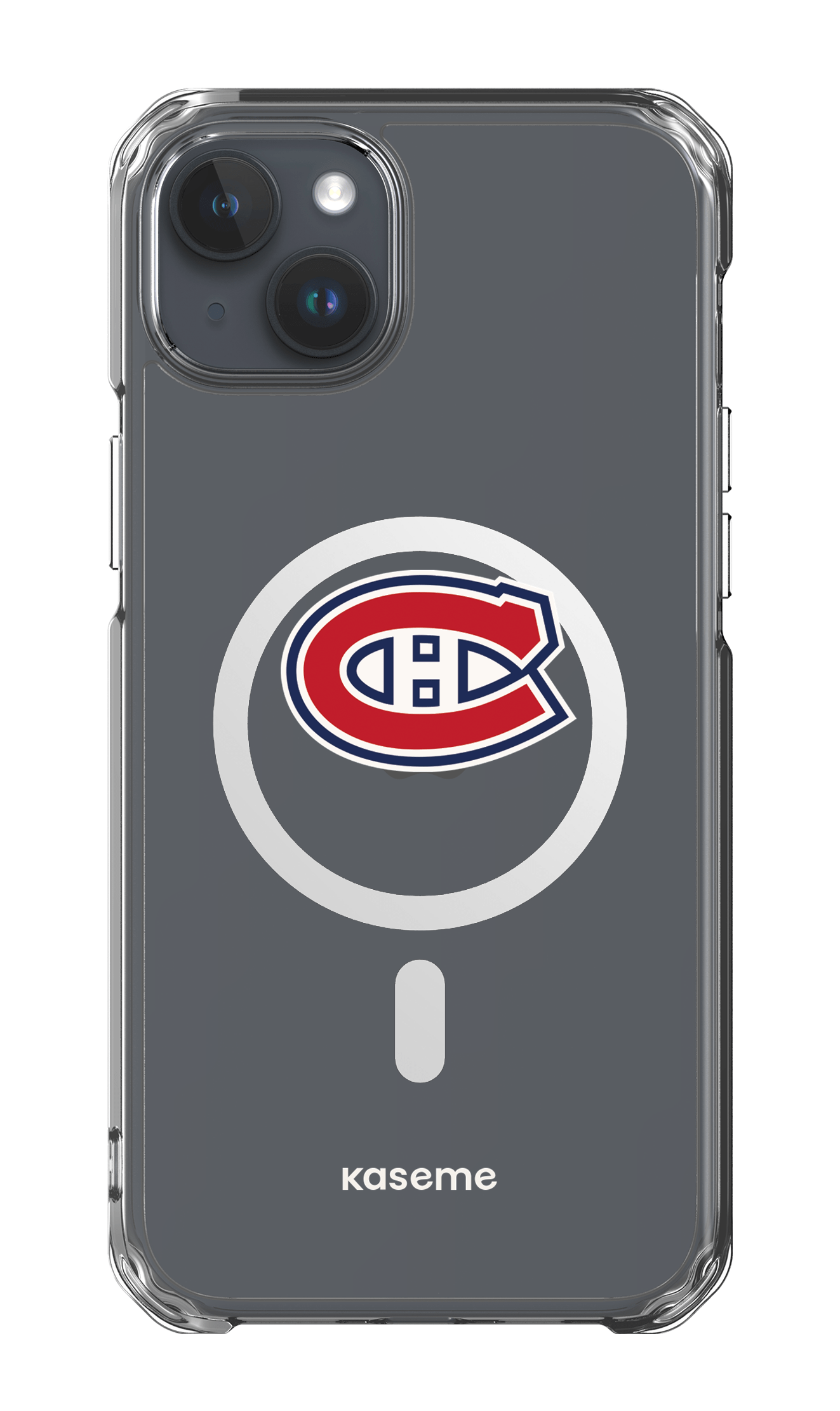 iPhone 15 Plus Clear Case - Magsafe Canadiens Logo Clear -