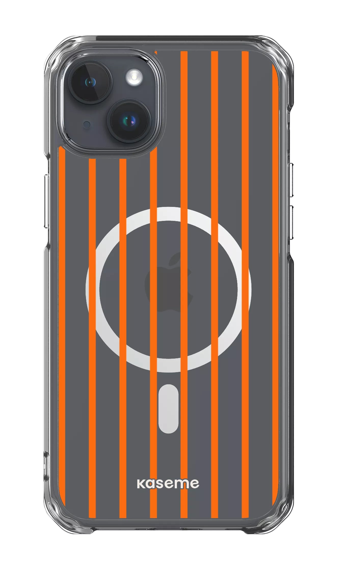 iPhone 15 Plus Clear Case - Magsafe Dolce Striscia Orange Clear Case -