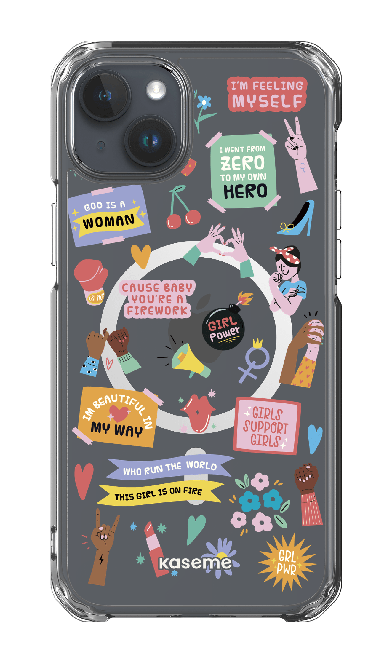 iPhone 15 Plus Clear Case - Magsafe Girl Boss Clear Case -