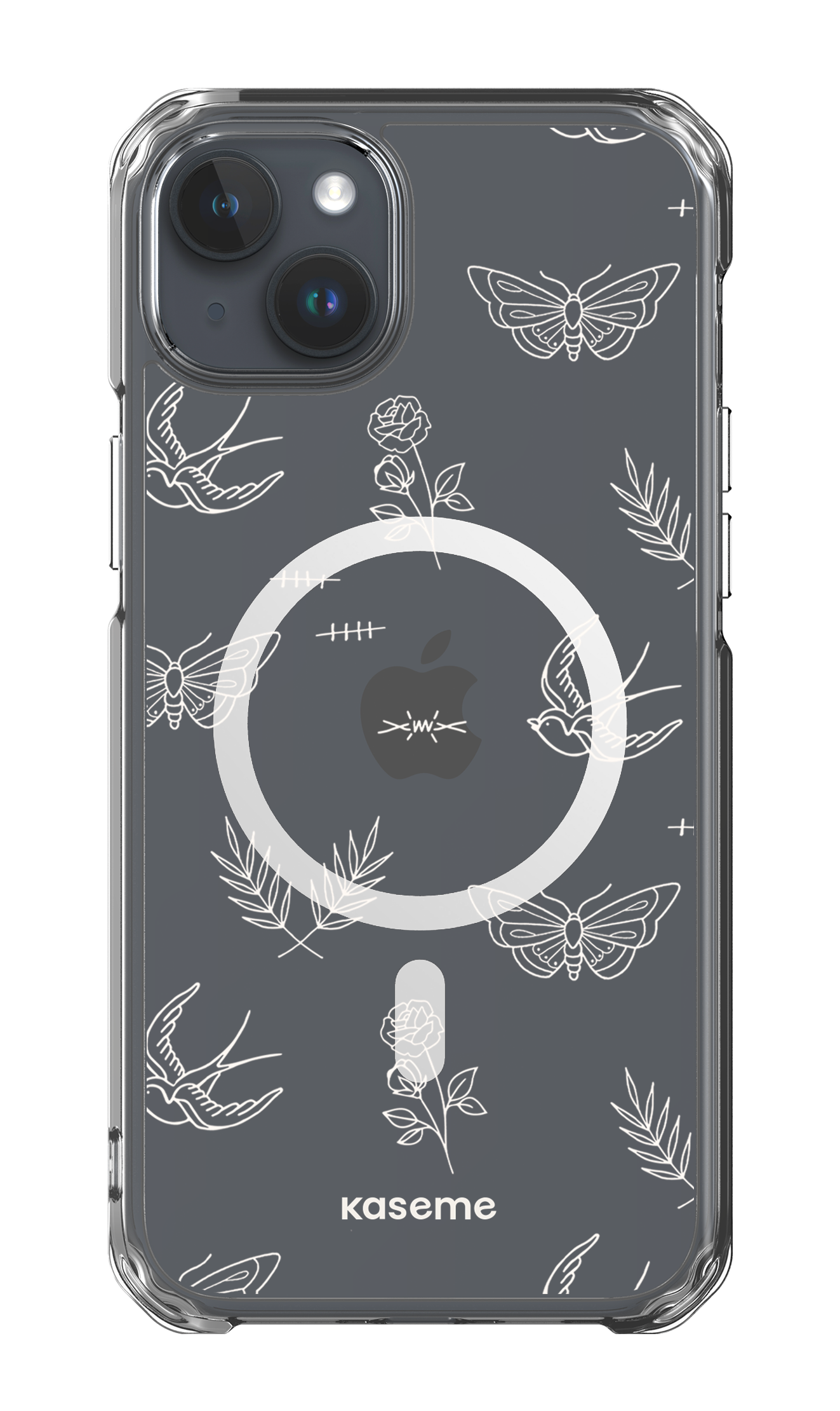 iPhone 15 Plus Clear Case - Magsafe Ink white clear case -