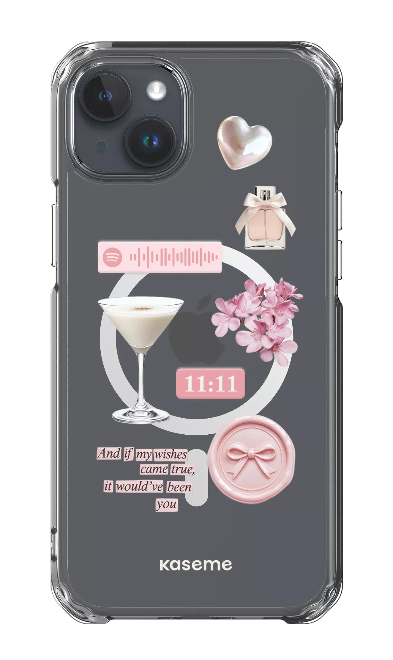 iPhone 15 Plus Clear Case - Magsafe Love Letters Clear Case -
