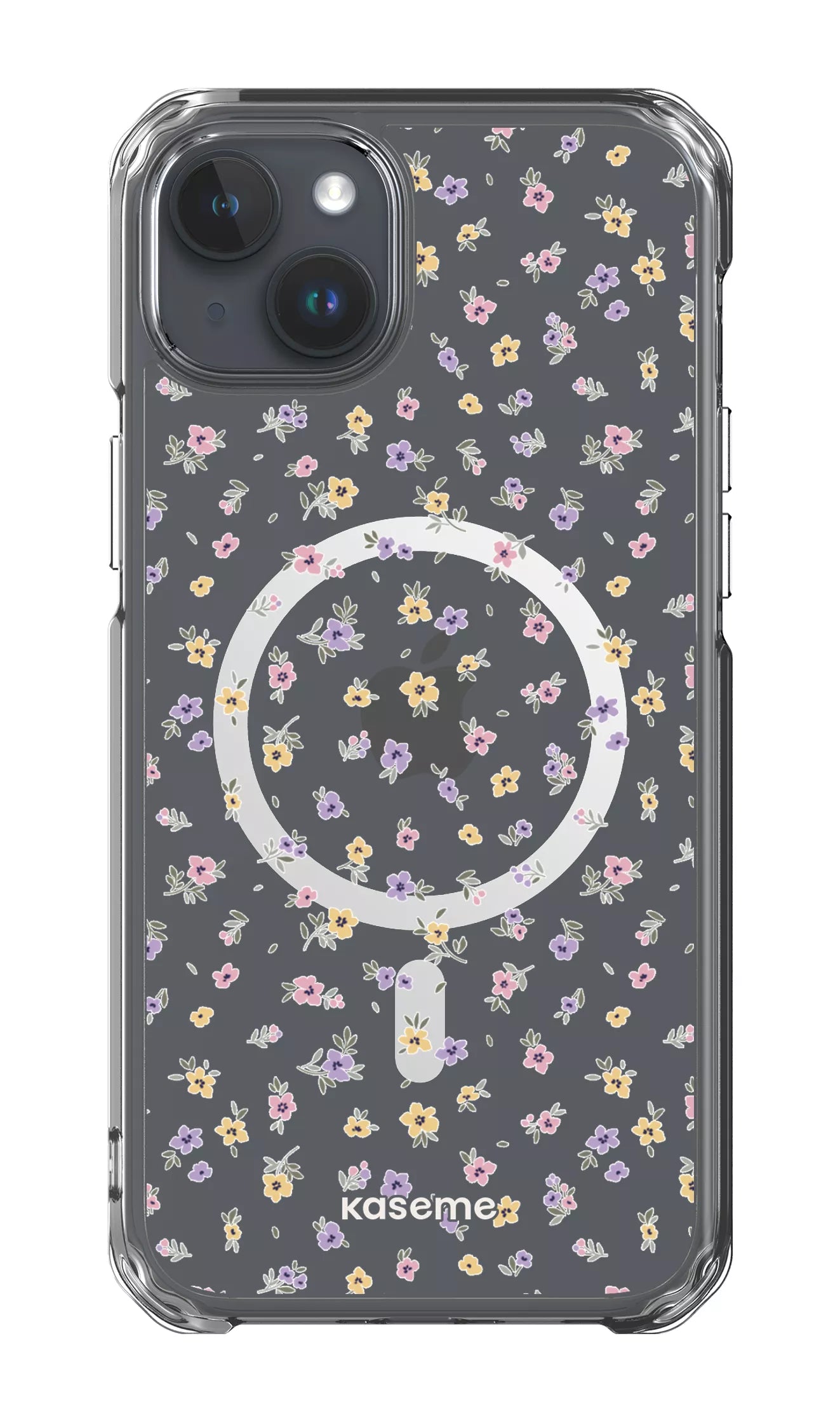 iPhone 15 Plus Clear Case - Magsafe Porcelain Blossom Clear Case -