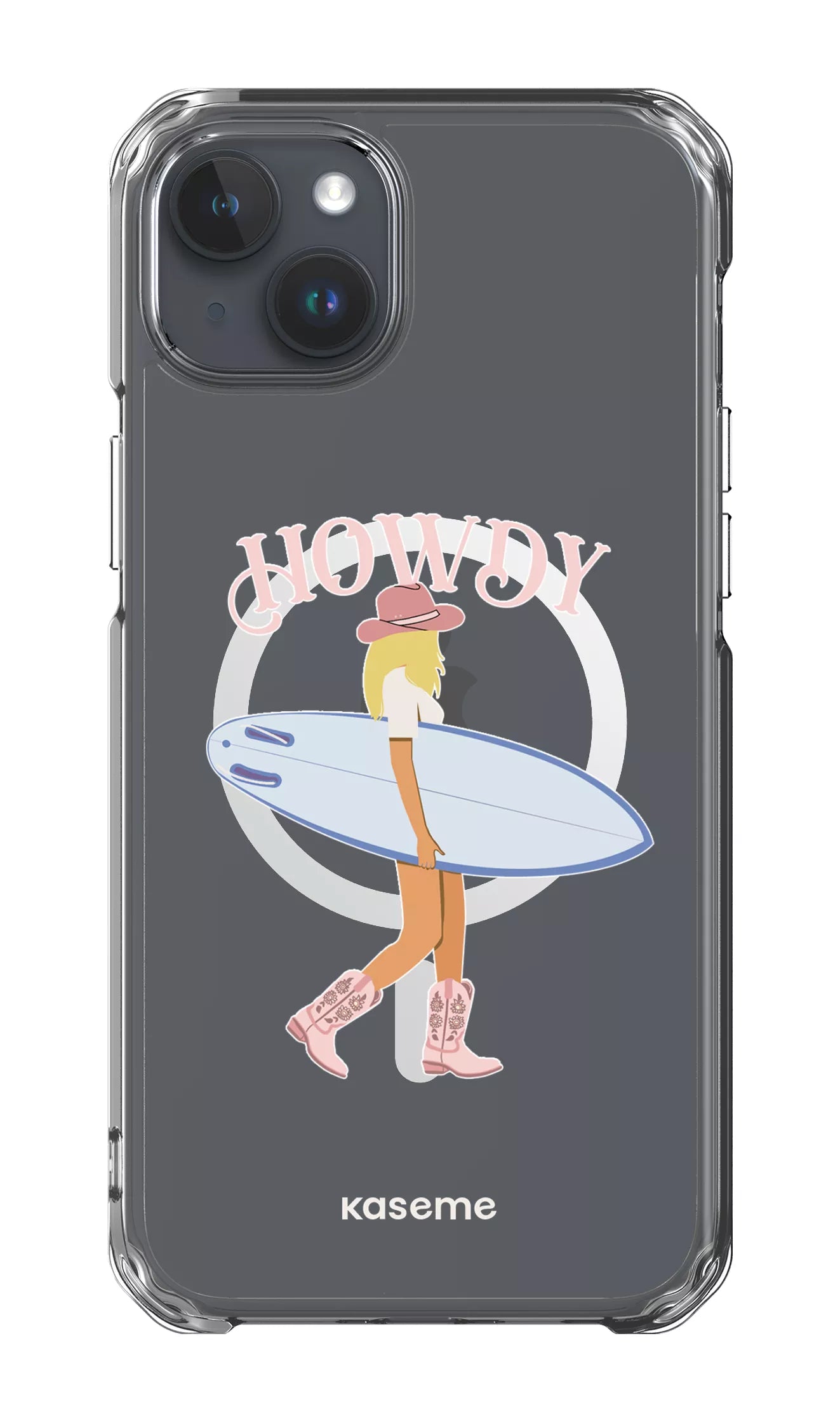 iPhone 15 Plus Clear Case - Magsafe Westsea Pink Clear Case -