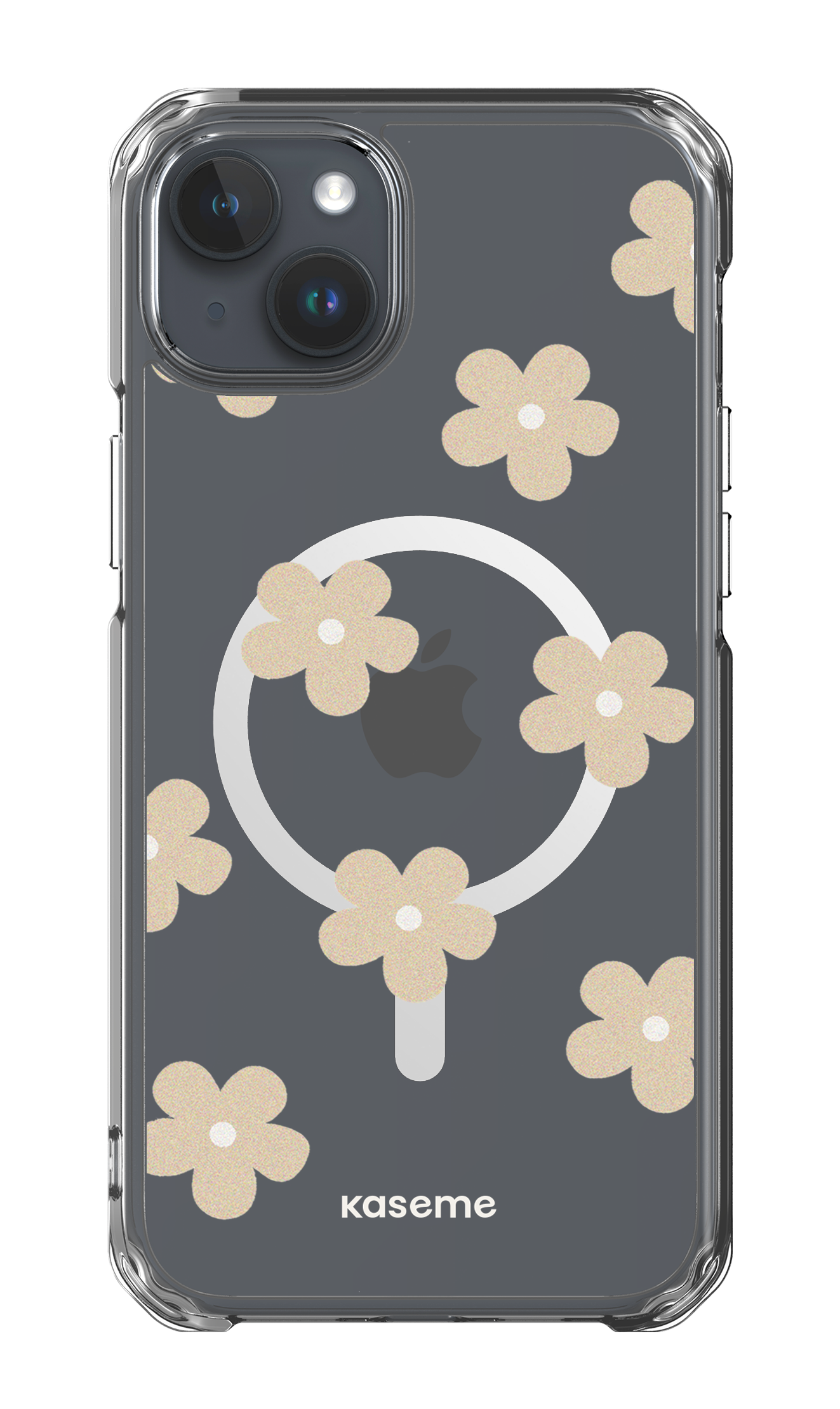 iPhone 15 Plus Clear Case - Magsafe Woodstock Beige Clear Case -