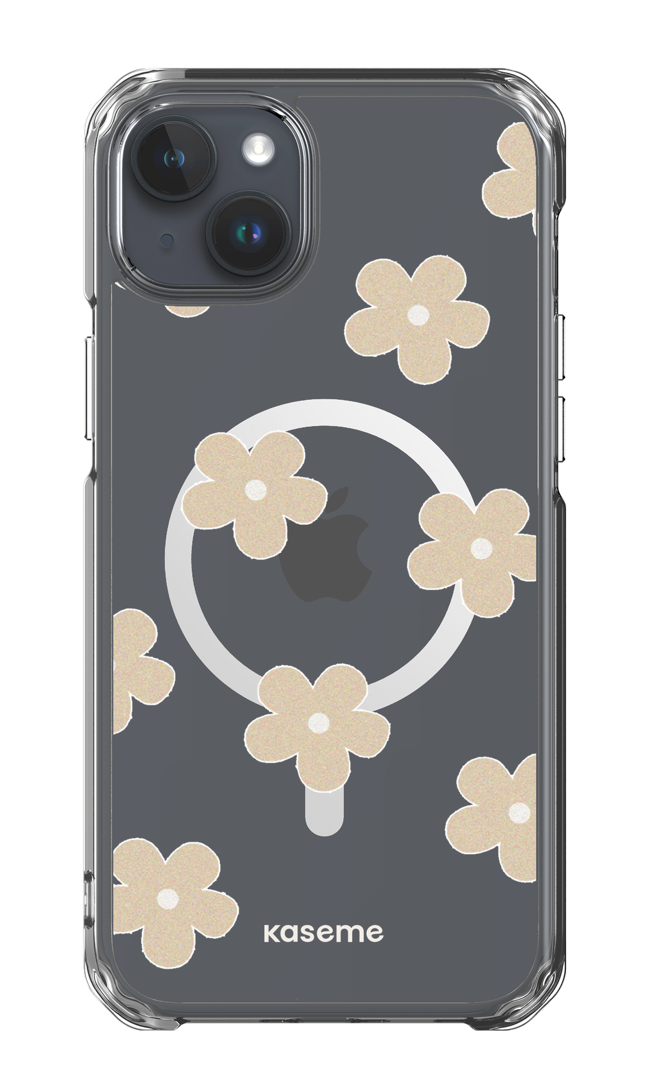 iPhone 15 Plus Clear Case - Magsafe Woodstock Beige Clear Case -