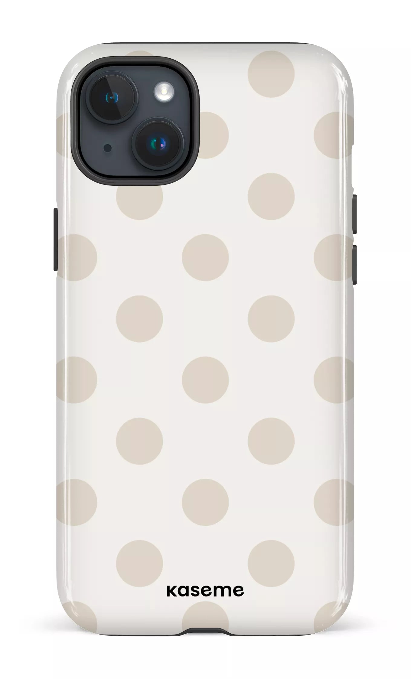 iPhone 15 Plus Tough Couture Beige & White -