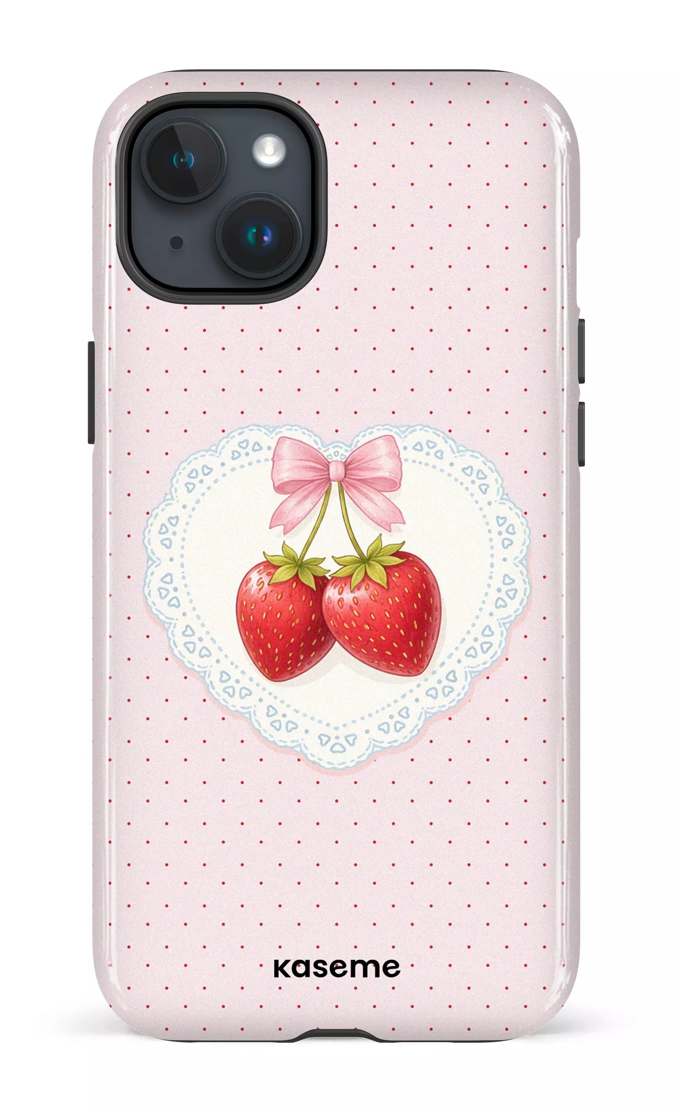 iPhone 15 Plus Tough Fresa Lace Pink -