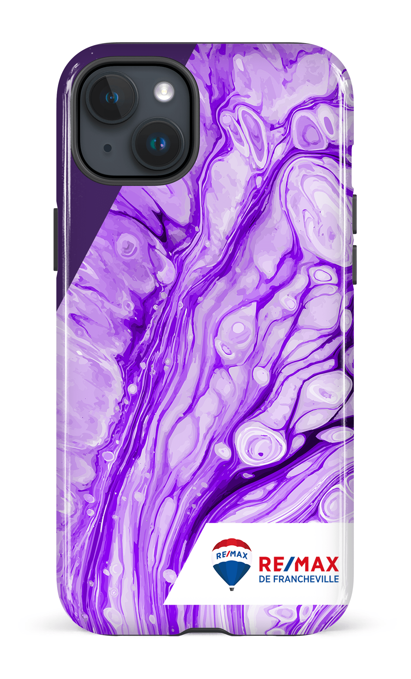 iPhone 15 Plus Tough Peinture marbrée claire violette de Francheville -
