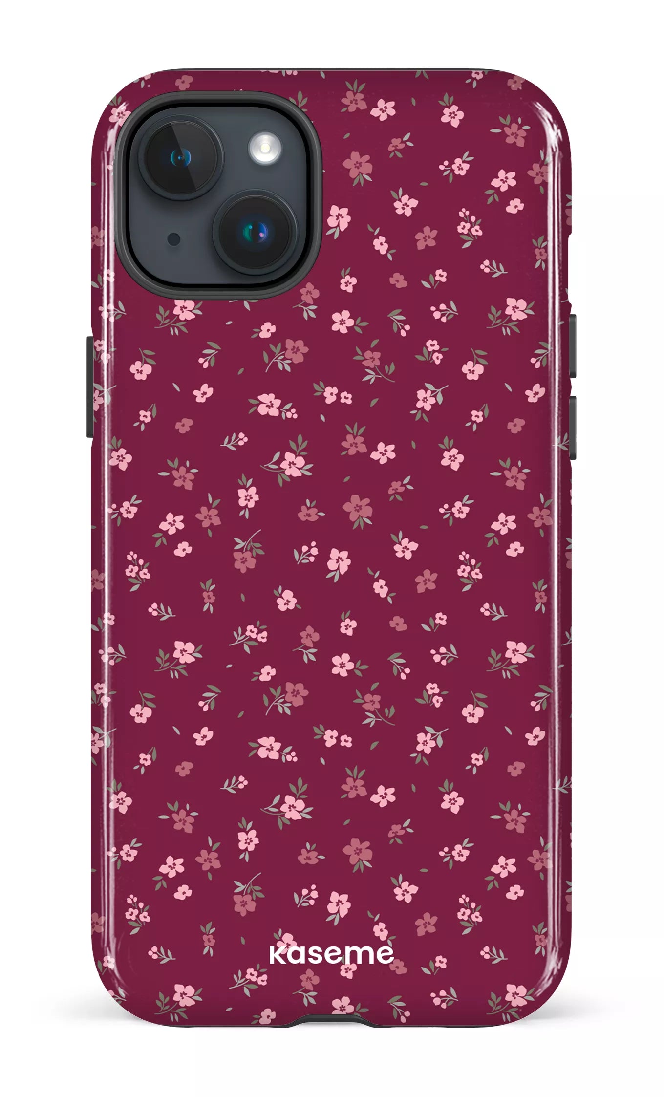 iPhone 15 Plus Tough Porcelain Blossom Burgundy -