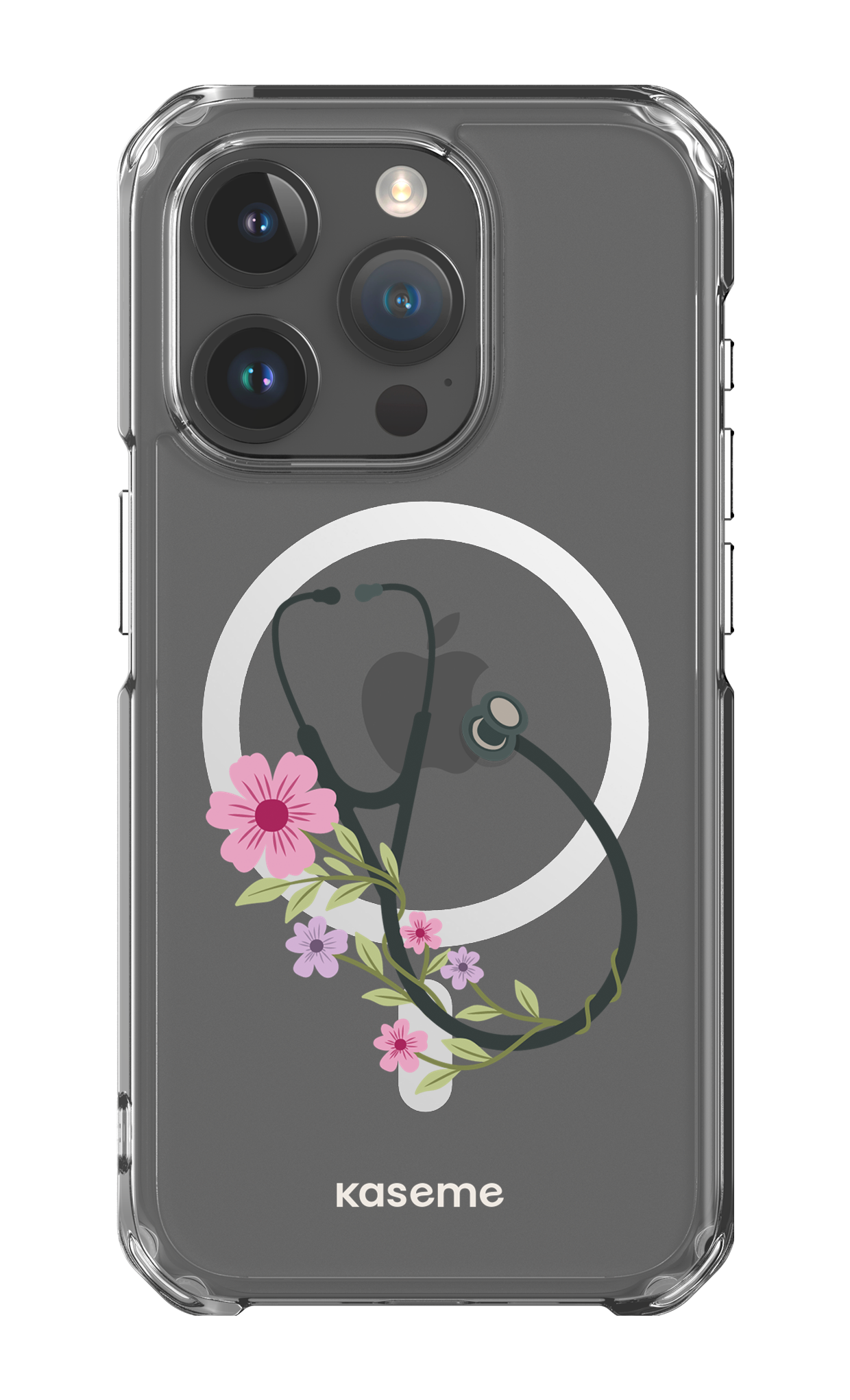 iPhone 15 Pro Clear Case - Magsafe Blossom Beat Clear Case -