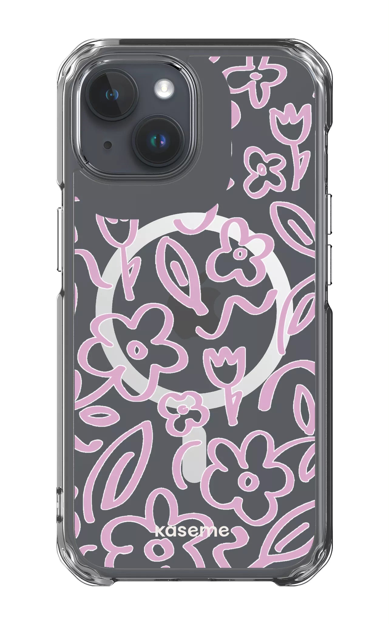 iPhone 15 Pro Clear Case - Magsafe Brooklyn pink Clear Case -