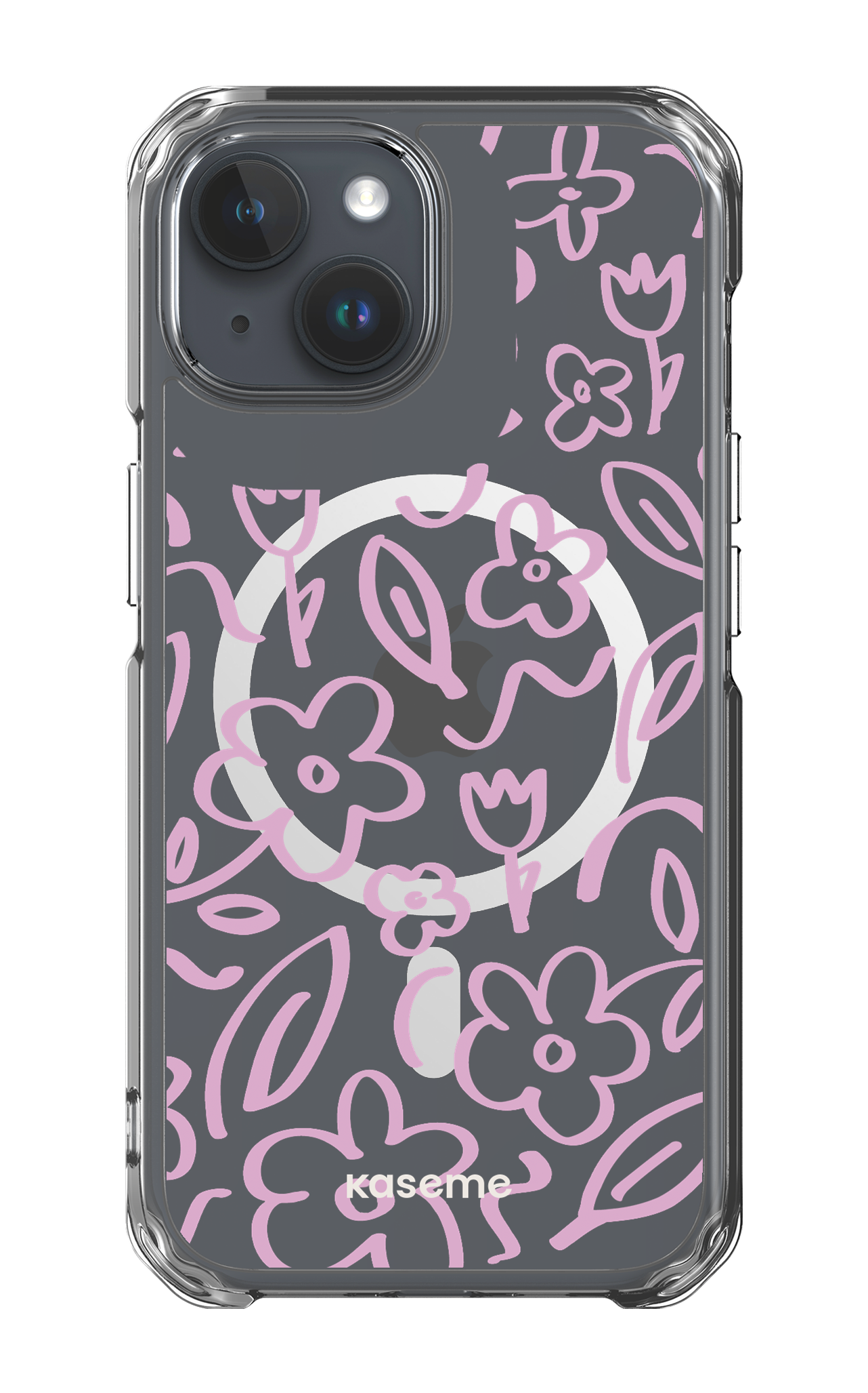 iPhone 15 Pro Clear Case - Magsafe Brooklyn pink Clear Case -