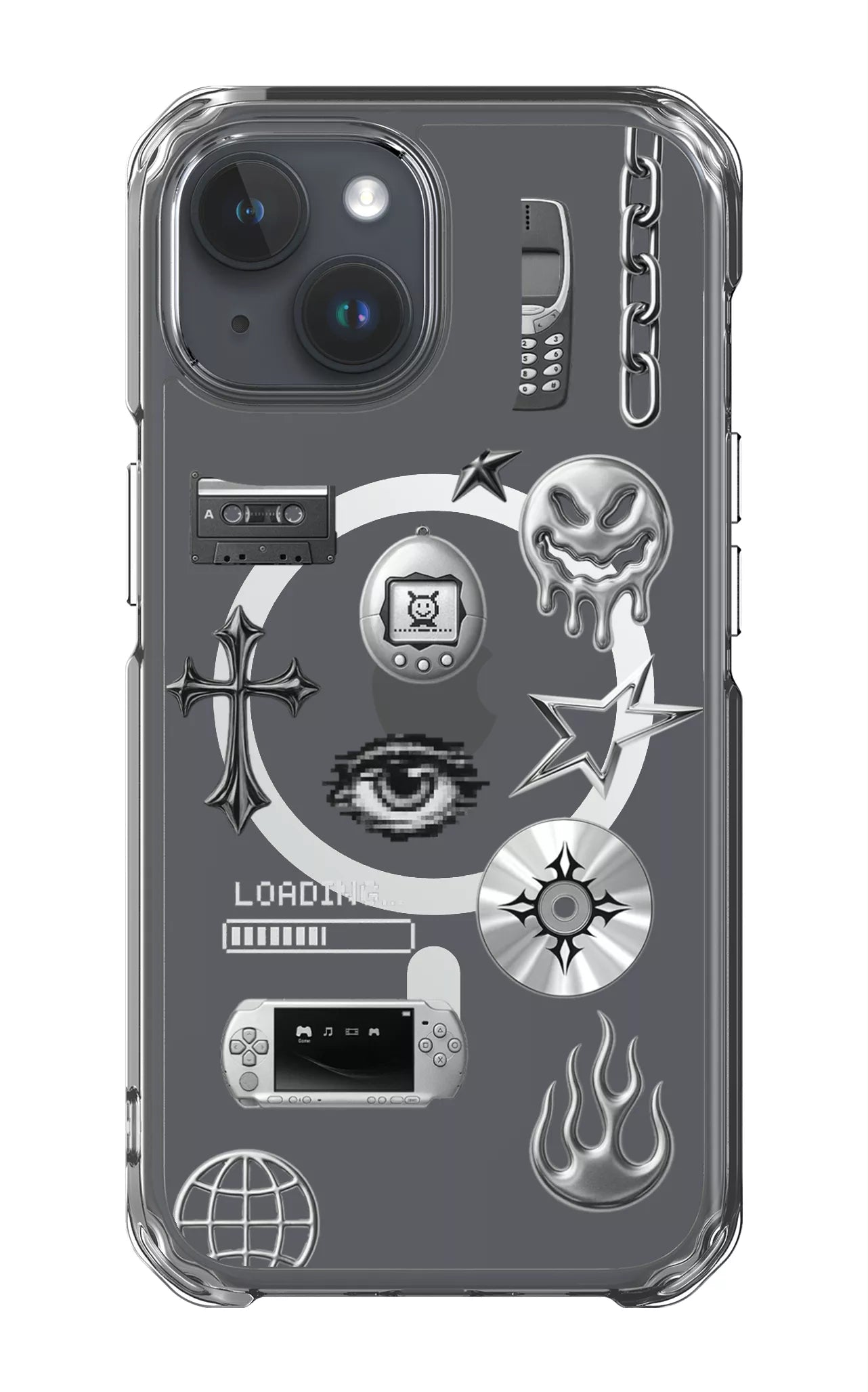 iPhone 15 Pro Clear Case - Magsafe Chrome Clear Case -