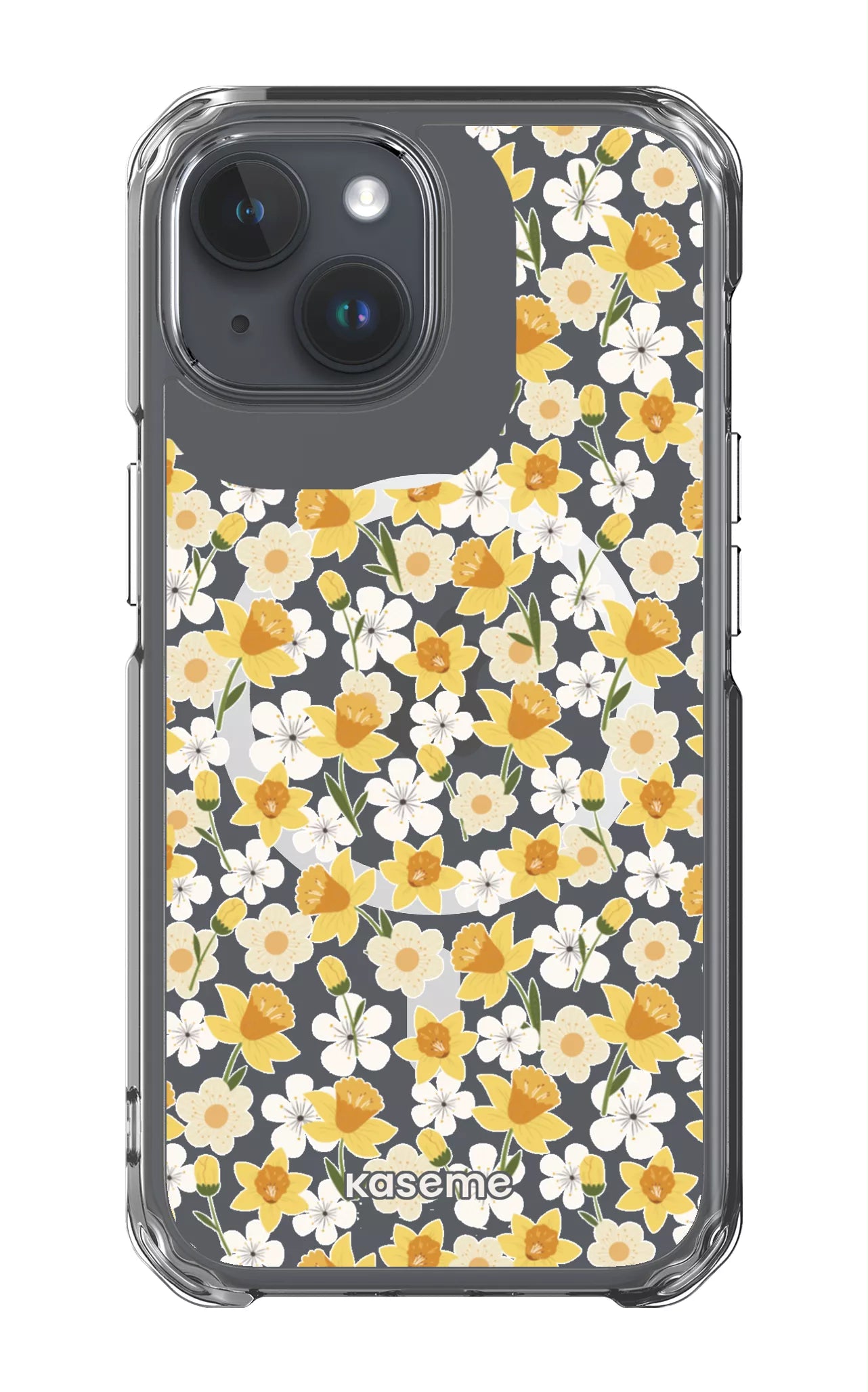 iPhone 15 Pro Clear Case - Magsafe Daffodil Clear Case -