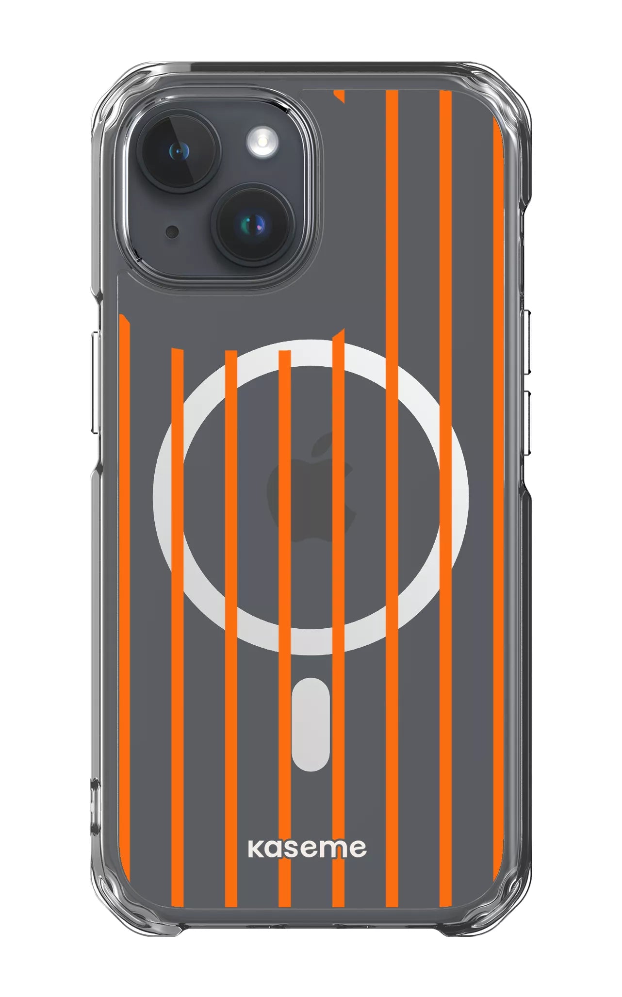 iPhone 15 Pro Clear Case - Magsafe Dolce Striscia Orange Clear Case -