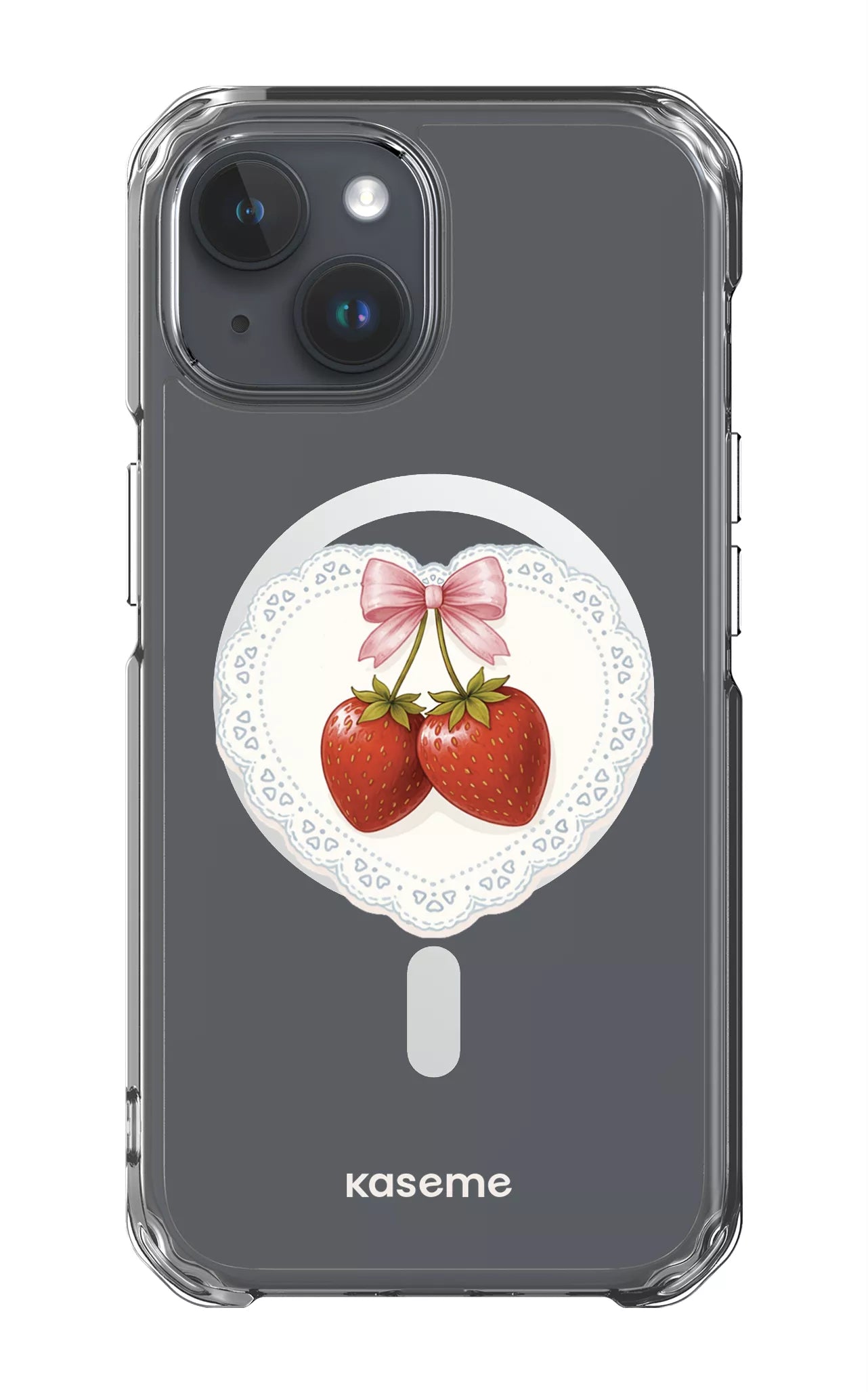 iPhone 15 Pro Clear Case - Magsafe Fresa Lace Clear Case -