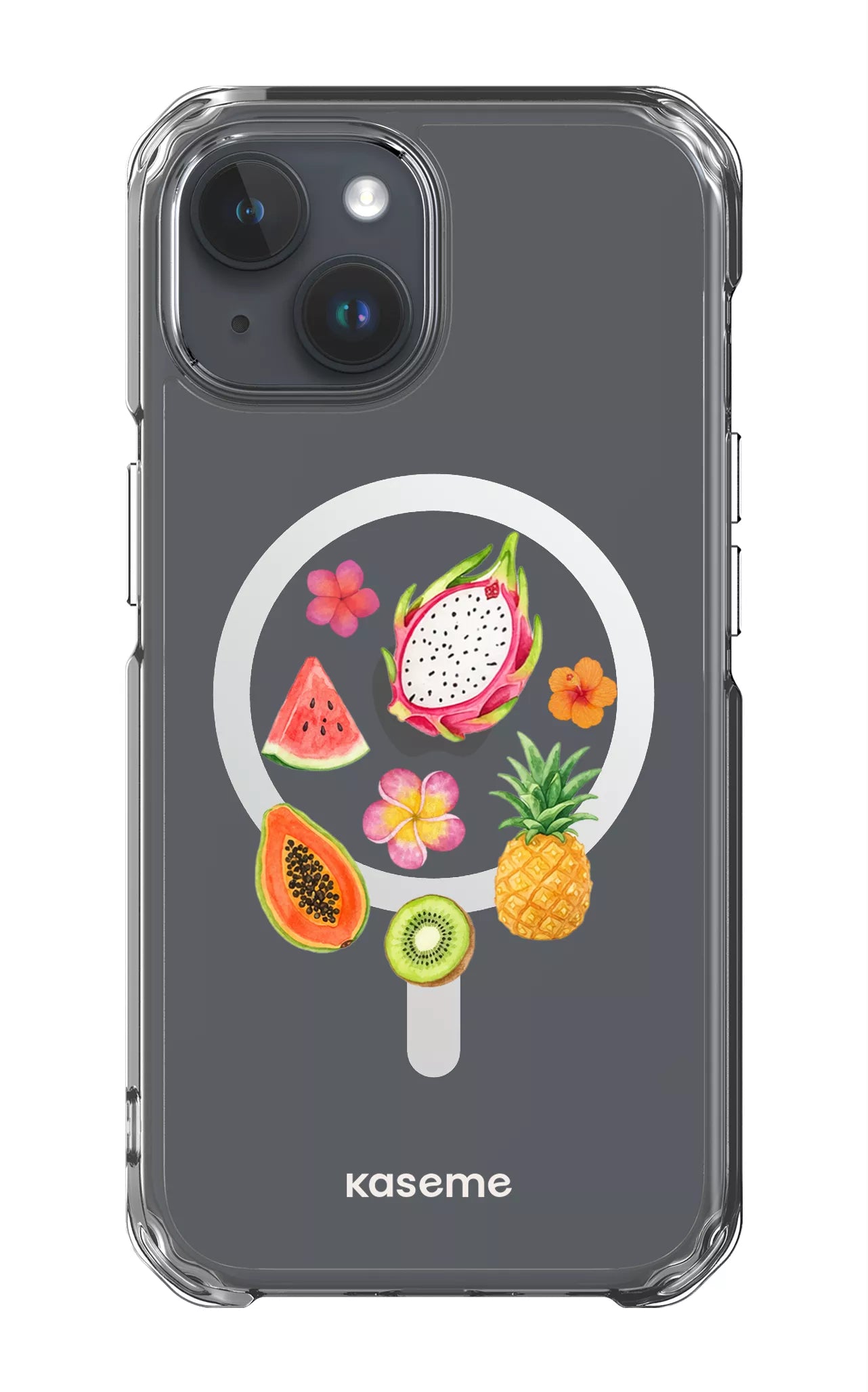 iPhone 15 Pro Clear Case - Magsafe Fresca Tropicale Clear Case -