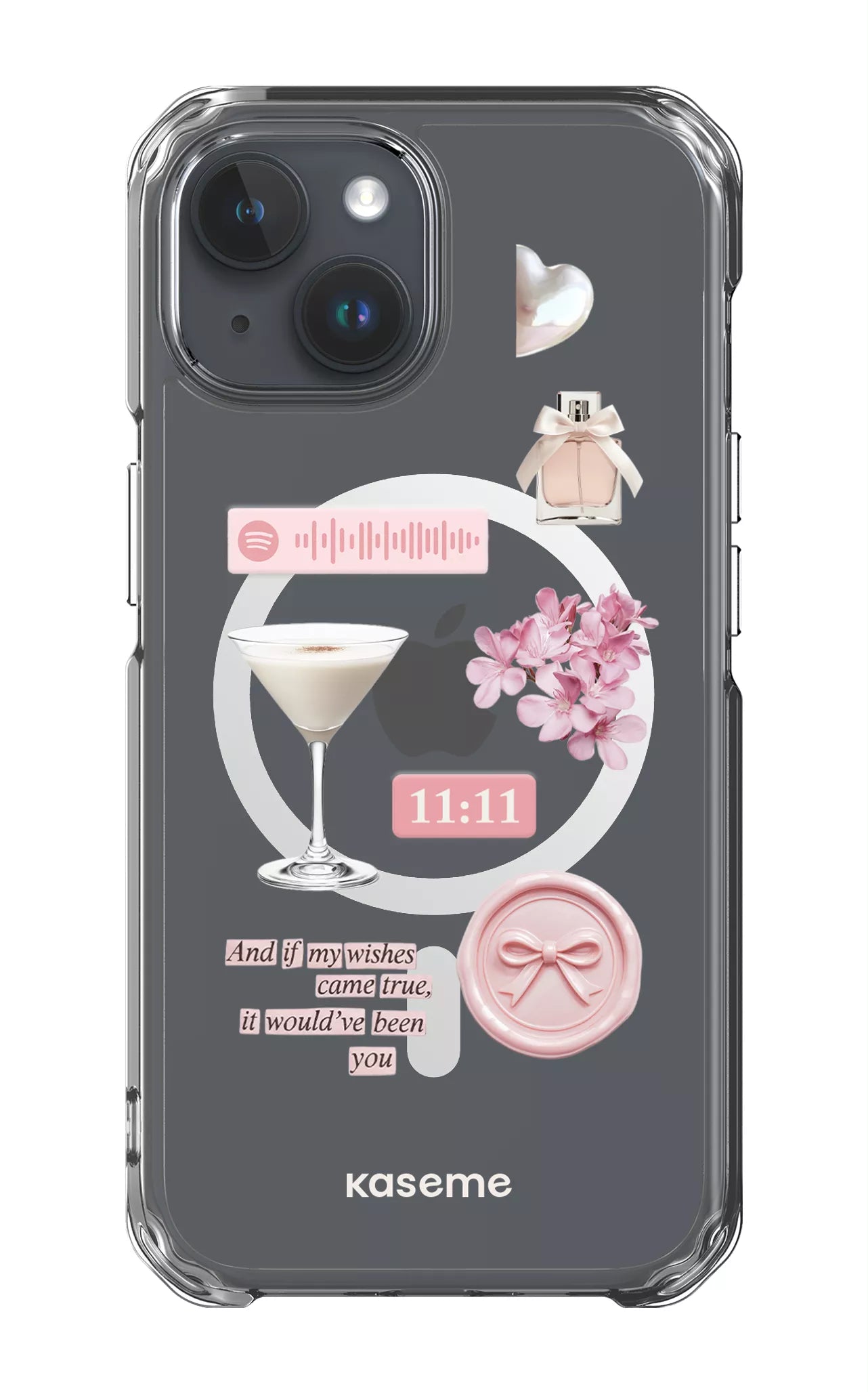 iPhone 15 Pro Clear Case - Magsafe Love Letters Clear Case -