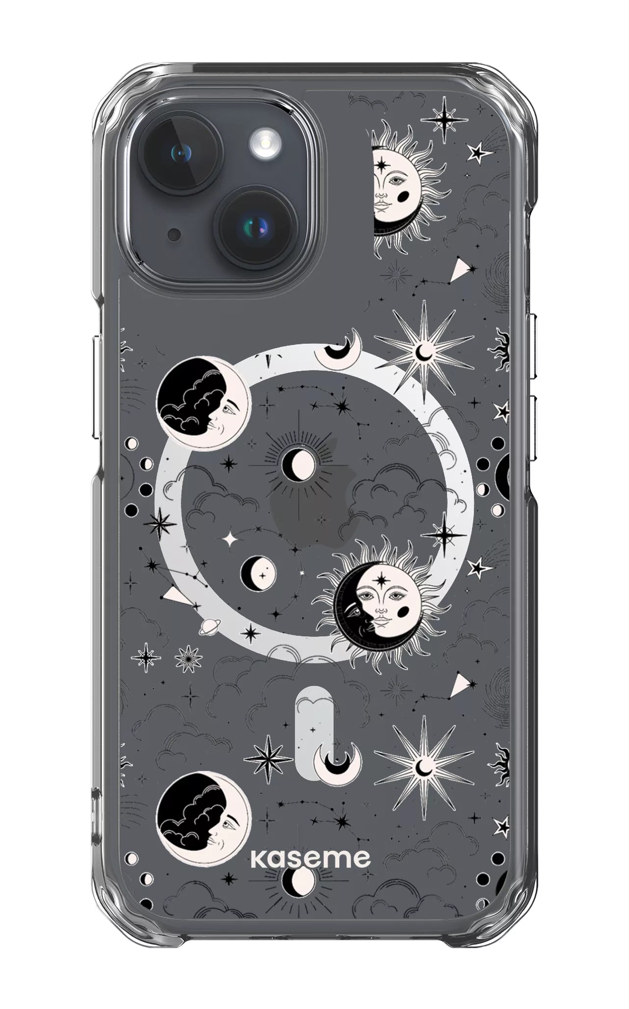 iPhone 15 Pro Clear Case - Magsafe Milky Way Black Clear Case -