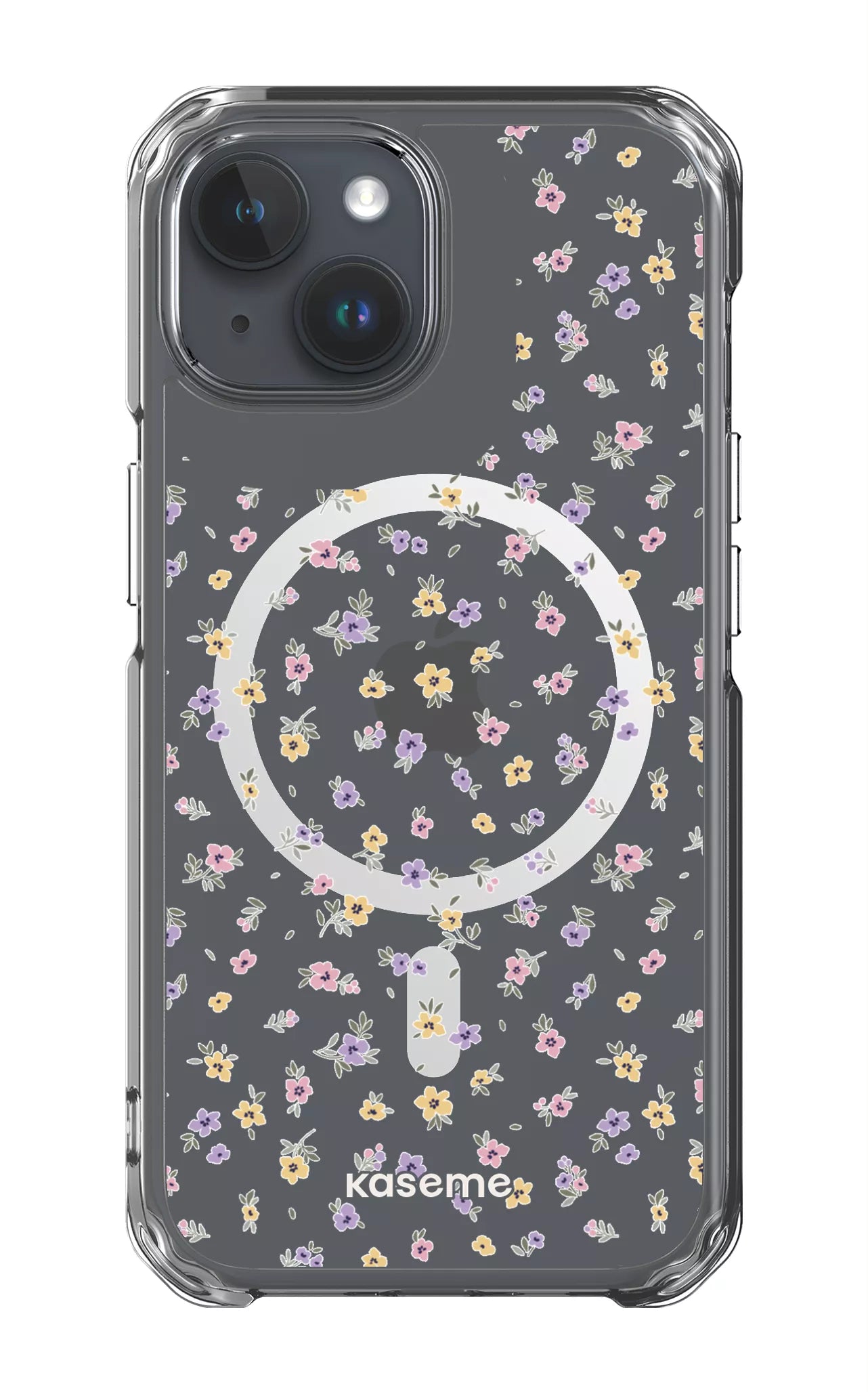 iPhone 15 Pro Clear Case - Magsafe Porcelain Blossom Clear Case -