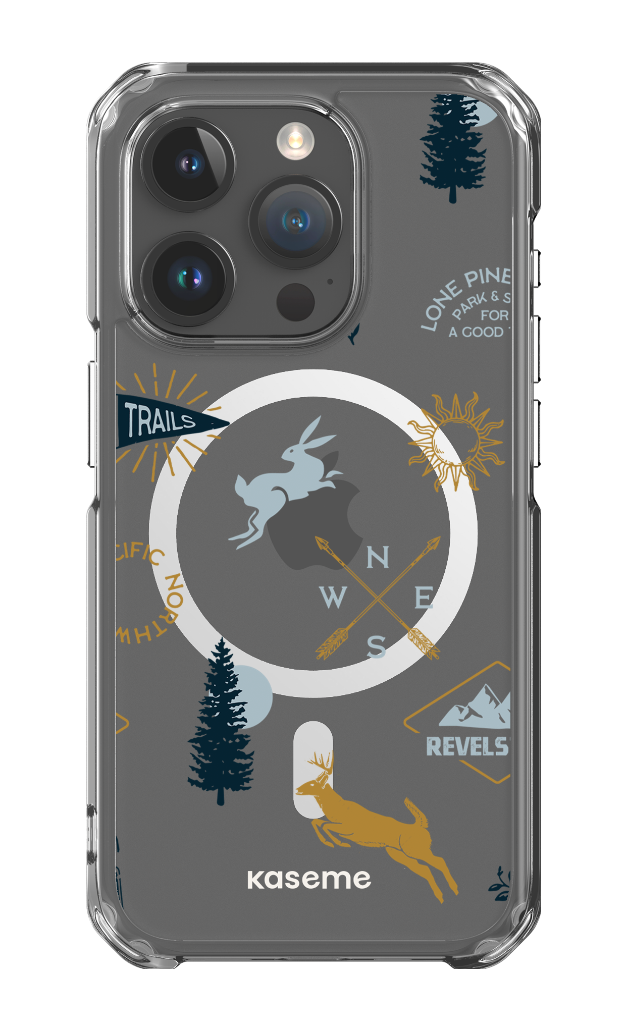 iPhone 15 Pro Clear Case - Magsafe Revelstoke white clear case -