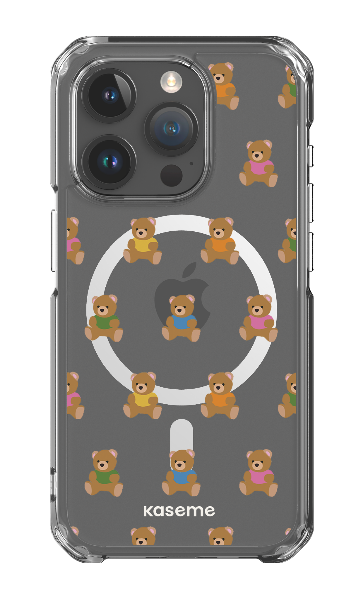 iPhone 15 Pro Clear Case - Magsafe Teddy Clear Case -