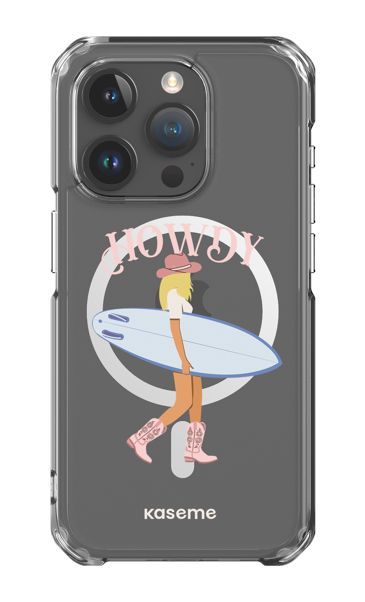 iPhone 15 Pro Clear Case - Magsafe Westsea Pink Clear Case -