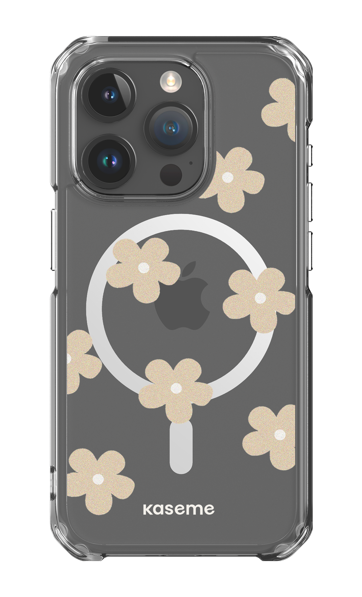 iPhone 15 Pro Clear Case - Magsafe Woodstock Beige Clear Case -