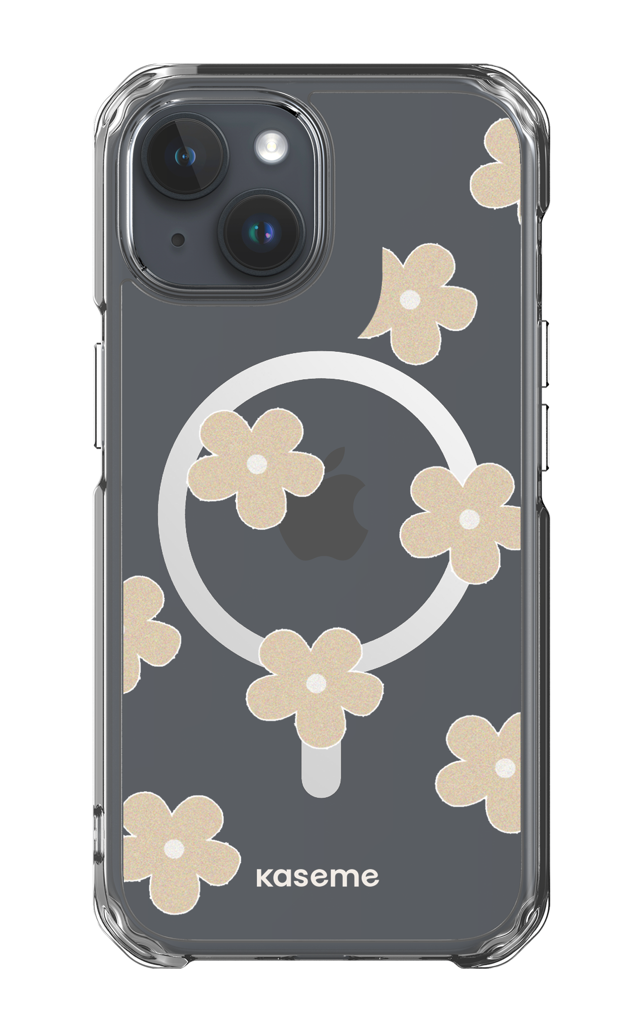 iPhone 15 Pro Clear Case - Magsafe Woodstock Beige Clear Case -