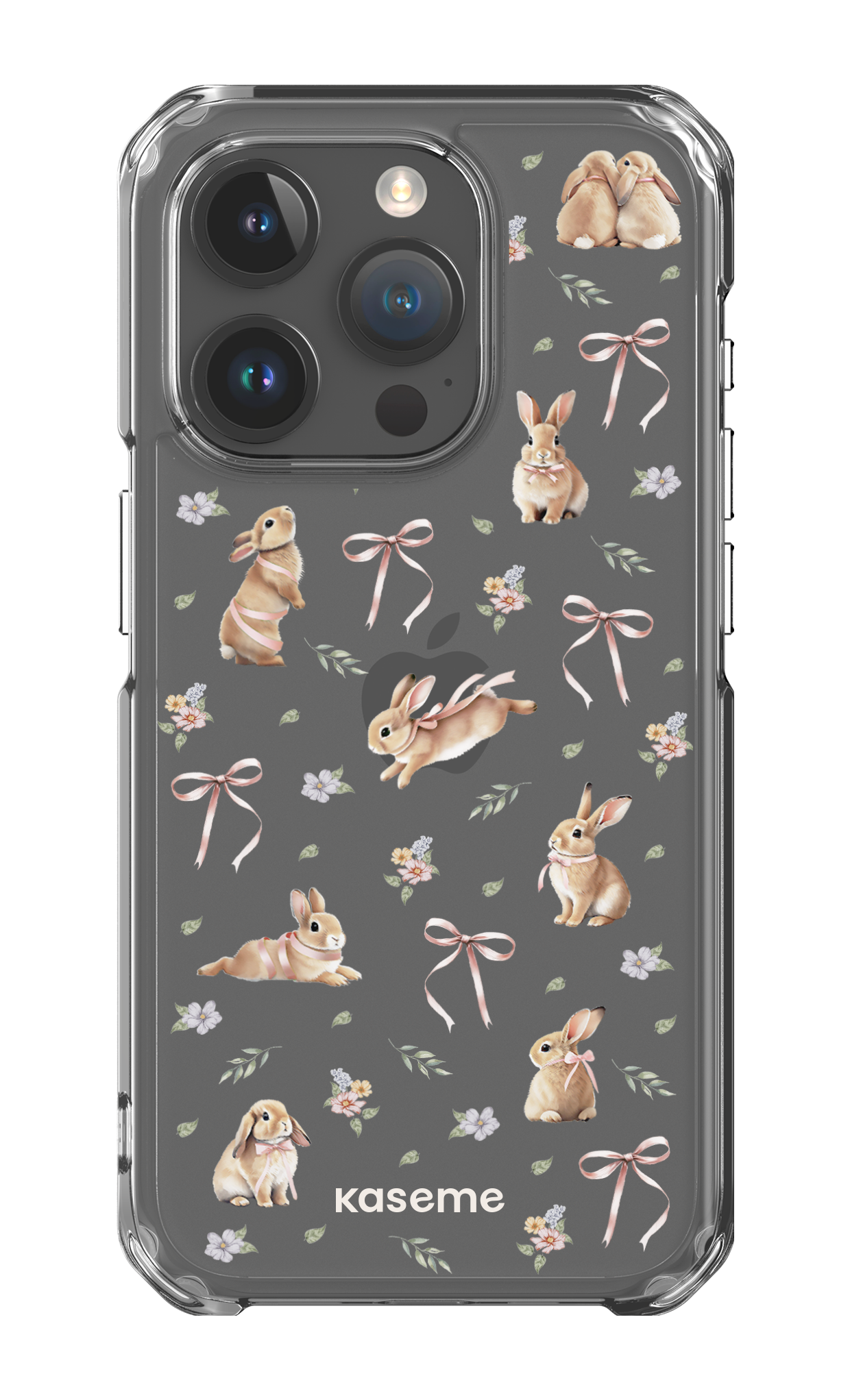 iPhone 15 Pro Clear Case Bunny Bloom Clear Case -