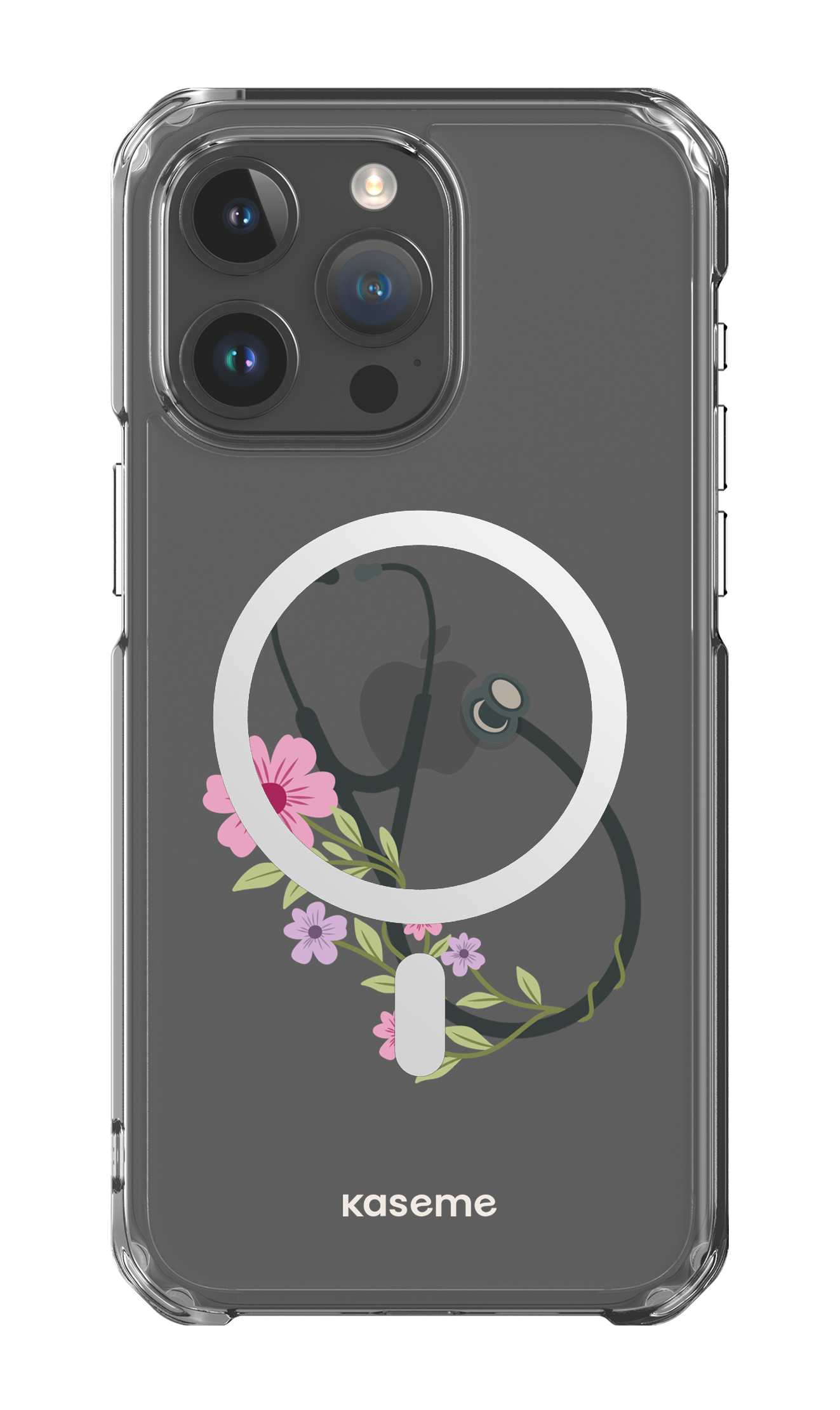 iPhone 15 Pro Max Clear Case - Magsafe Blossom Beat Clear Case -