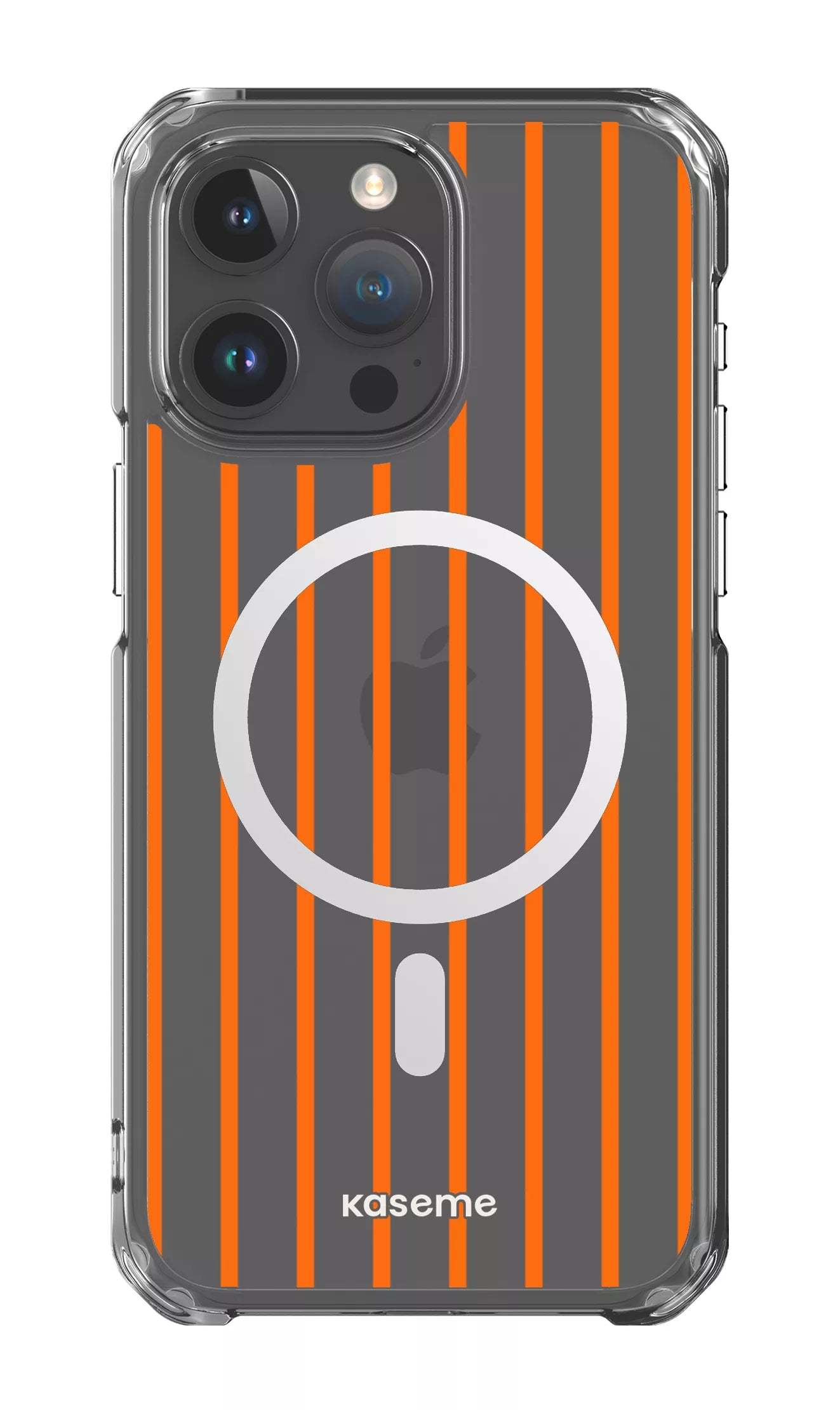 iPhone 15 Pro Max Clear Case - Magsafe Dolce Striscia Orange Clear Case -