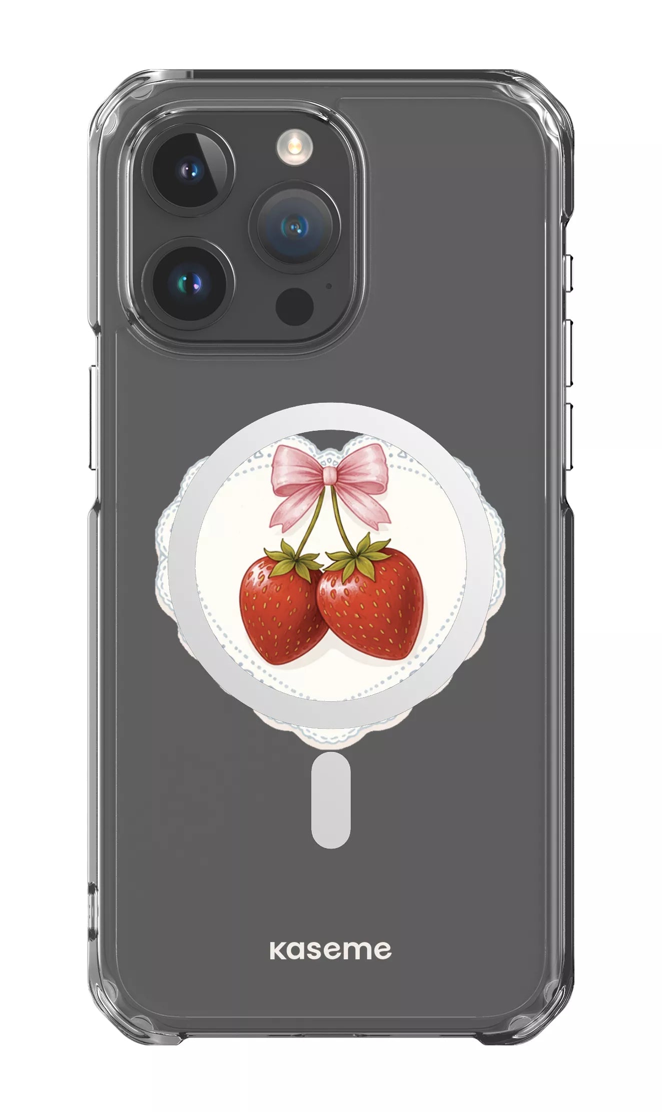 iPhone 15 Pro Max Clear Case - Magsafe Fresa Lace Clear Case -
