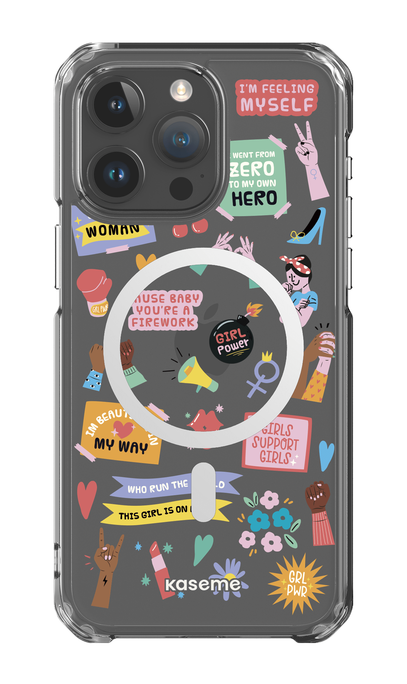 iPhone 15 Pro Max Clear Case - Magsafe Girl Boss Clear Case -