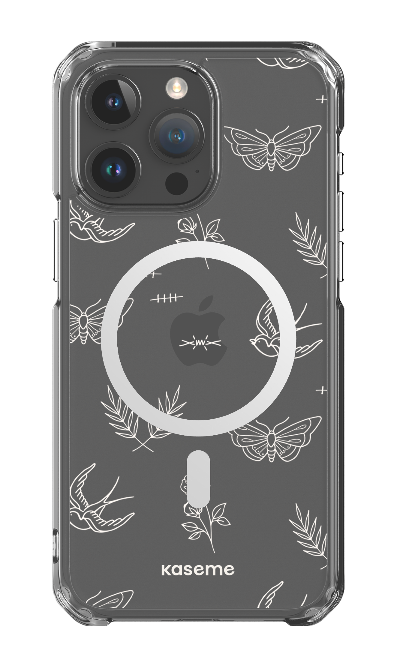 iPhone 15 Pro Max Clear Case - Magsafe Ink white clear case -