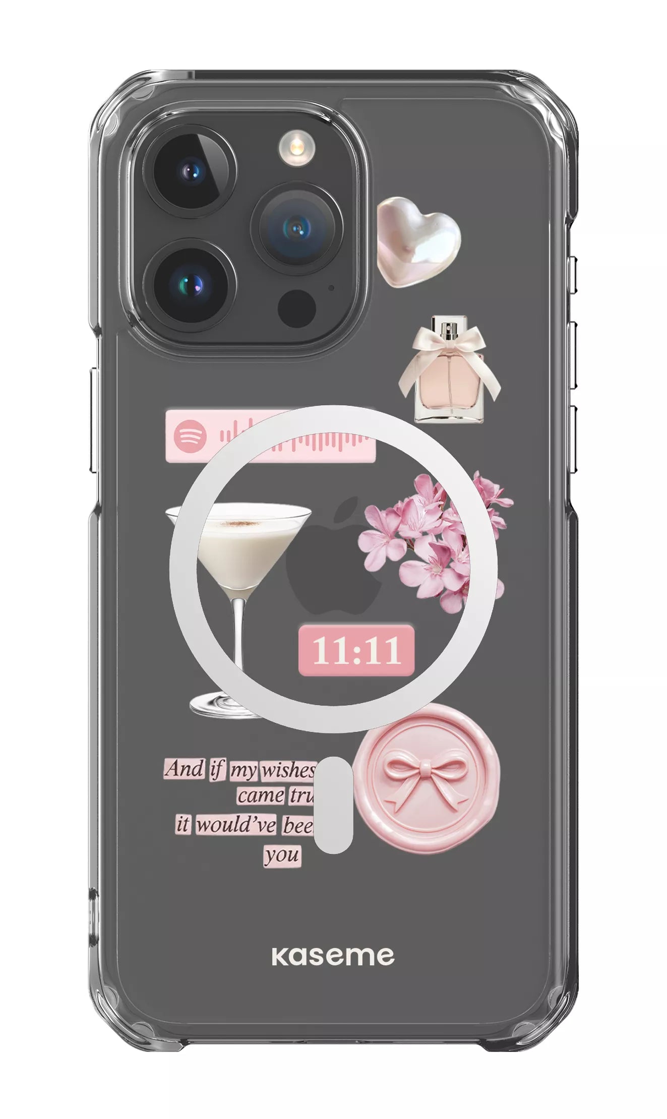 iPhone 15 Pro Max Clear Case - Magsafe Love Letters Clear Case -