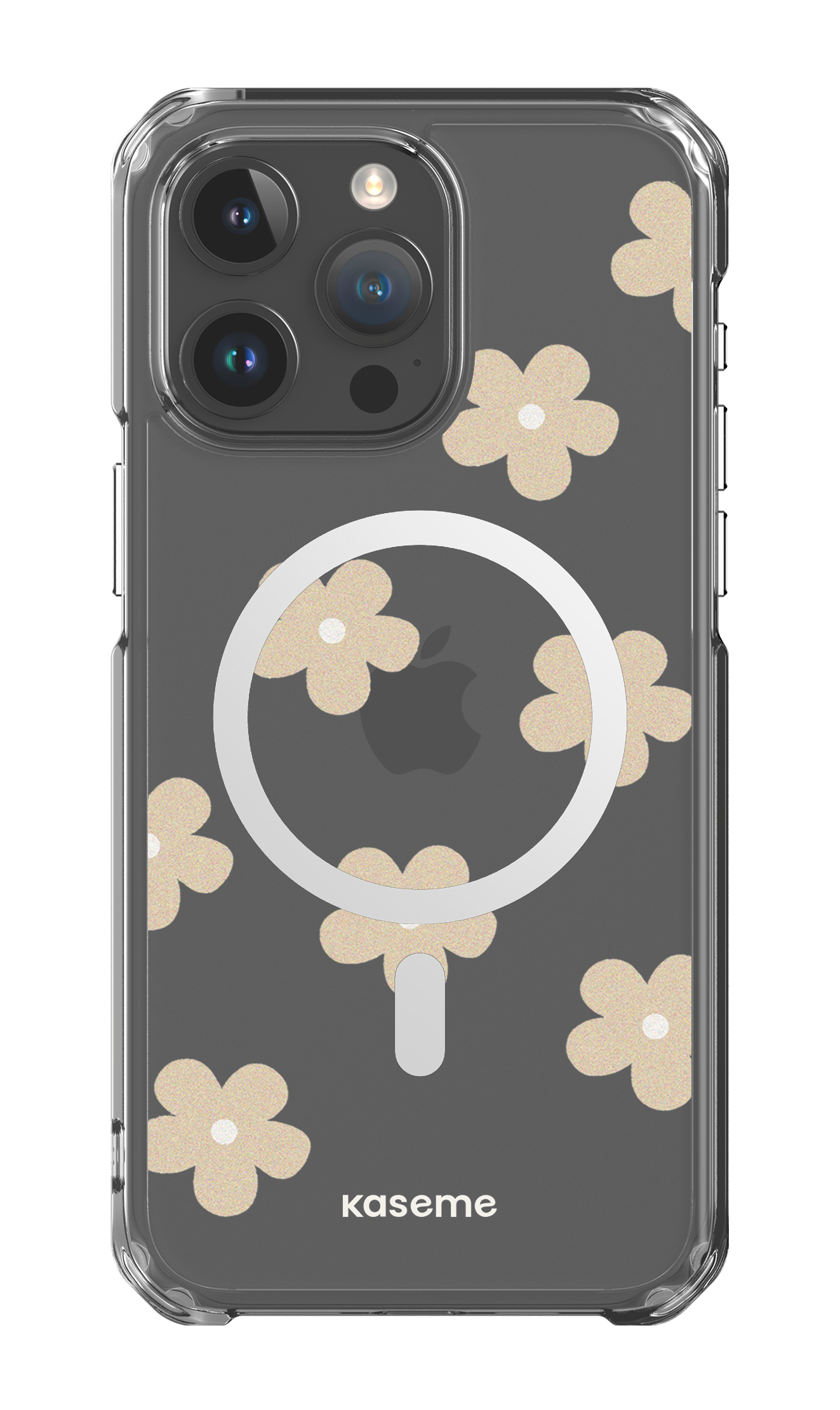 iPhone 15 Pro Max Clear Case - Magsafe Woodstock Beige Clear Case -