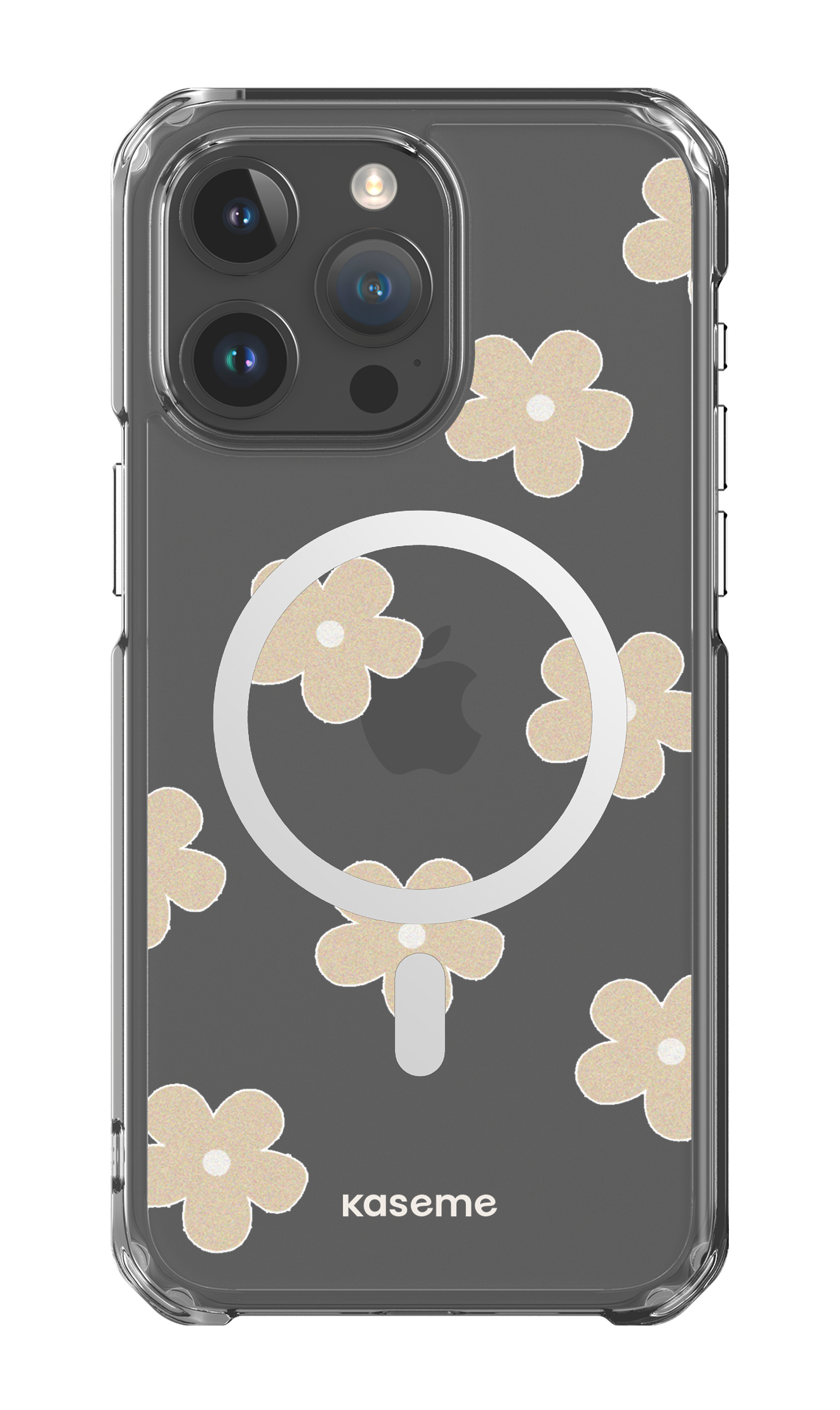 iPhone 15 Pro Max Clear Case - Magsafe Woodstock Beige Clear Case -