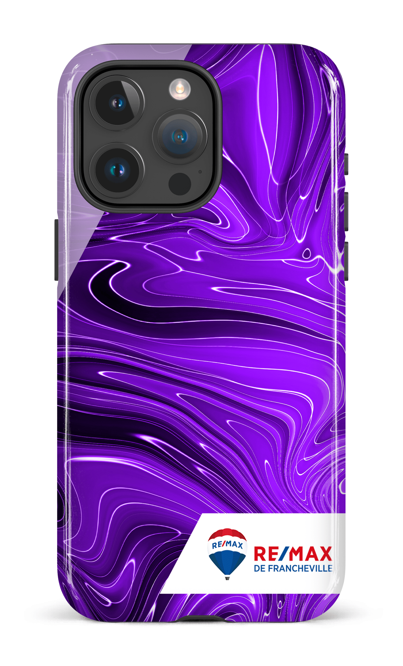 iPhone 15 Pro Max Tough Peinture marbrée sombre violette de Francheville -